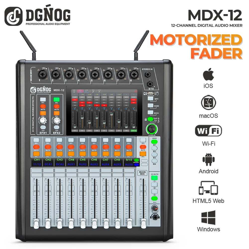 MDX-12 professional digital mixer: front view