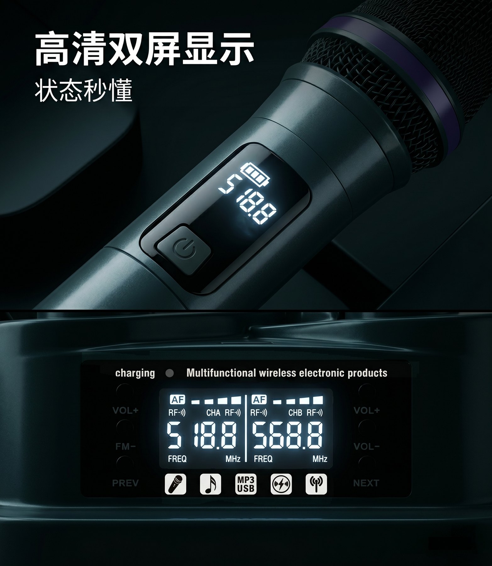 2600 handheld display and receiver charging status