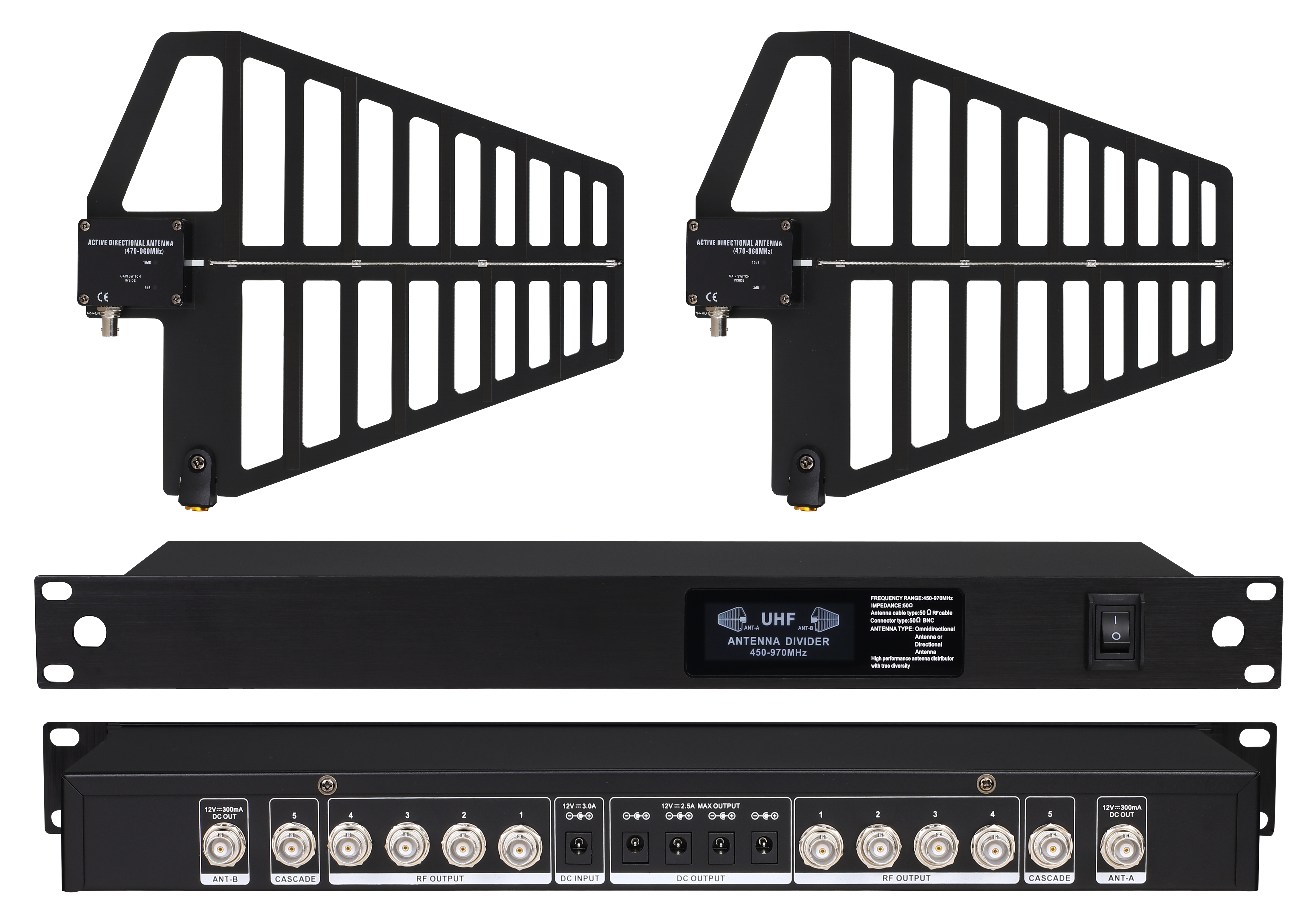 UA895+U85 10-channel receiver antenna distribution system