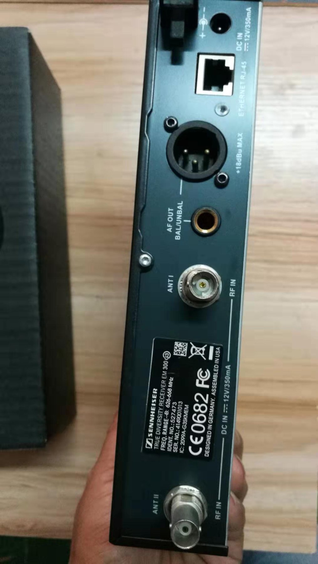 EW300G3 receiver balanced XLR unbalanced output Ethernet power and antenna connections