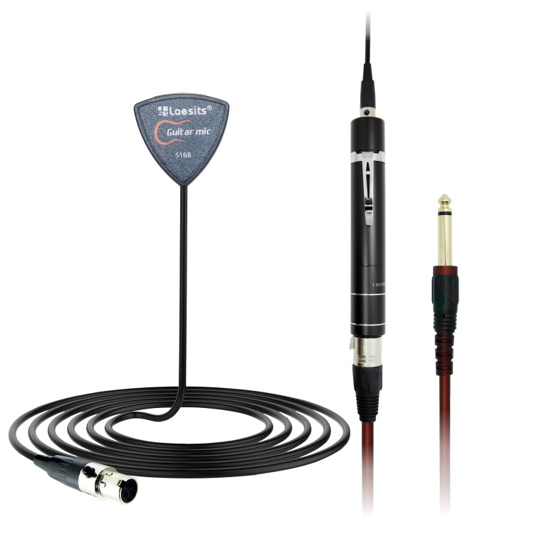 S168 guitar microphone cable power adapter and quarter inch connection