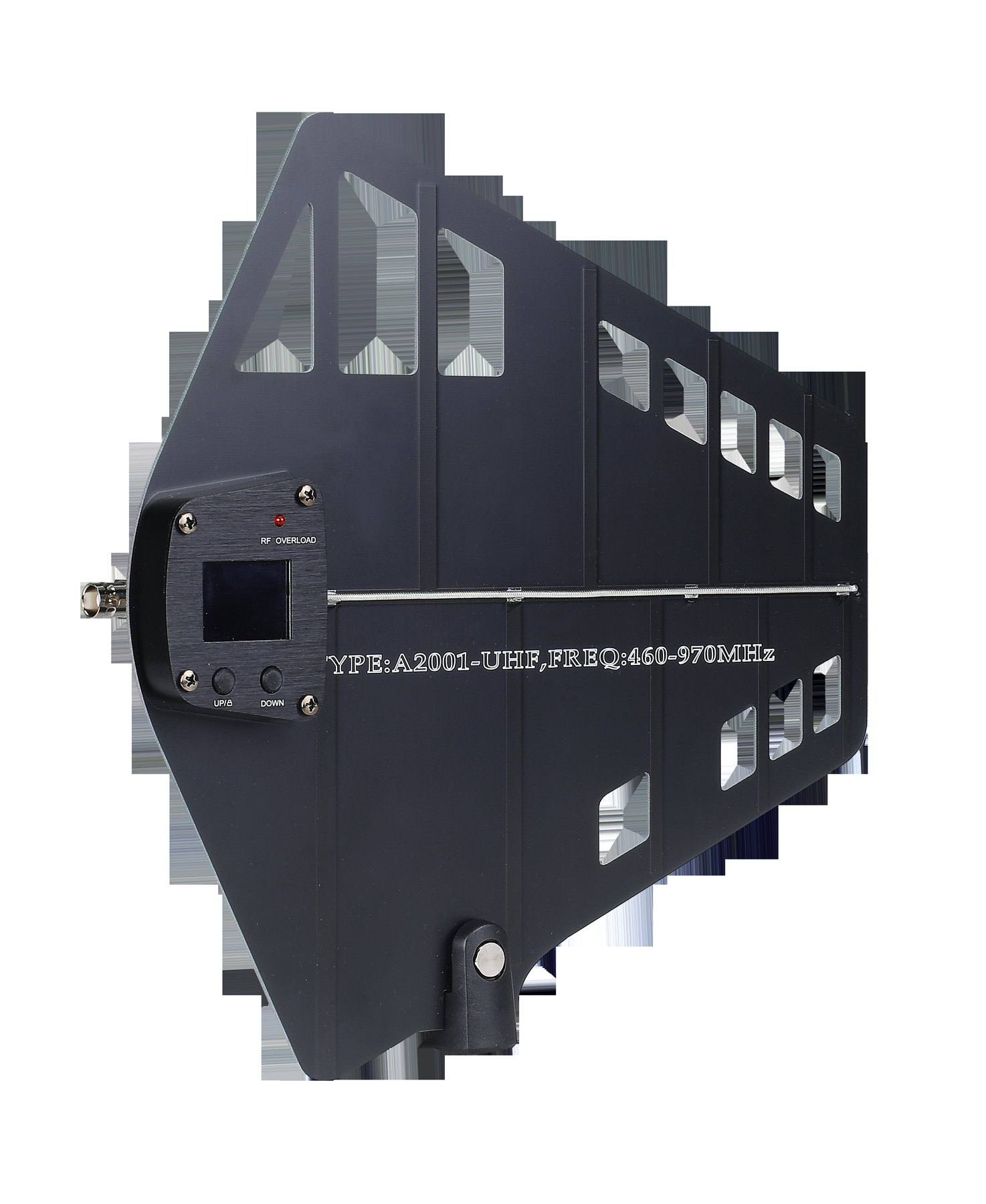 A2001 directional UHF antenna rear view and connector