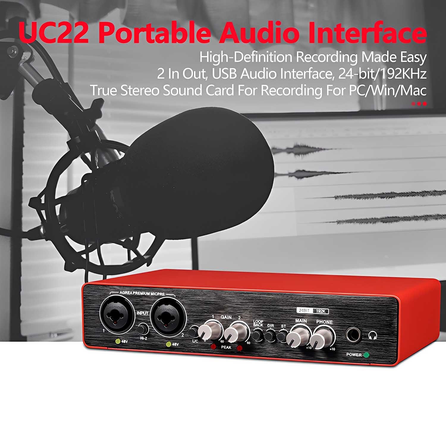 UC22 USB-C audio interface view 3