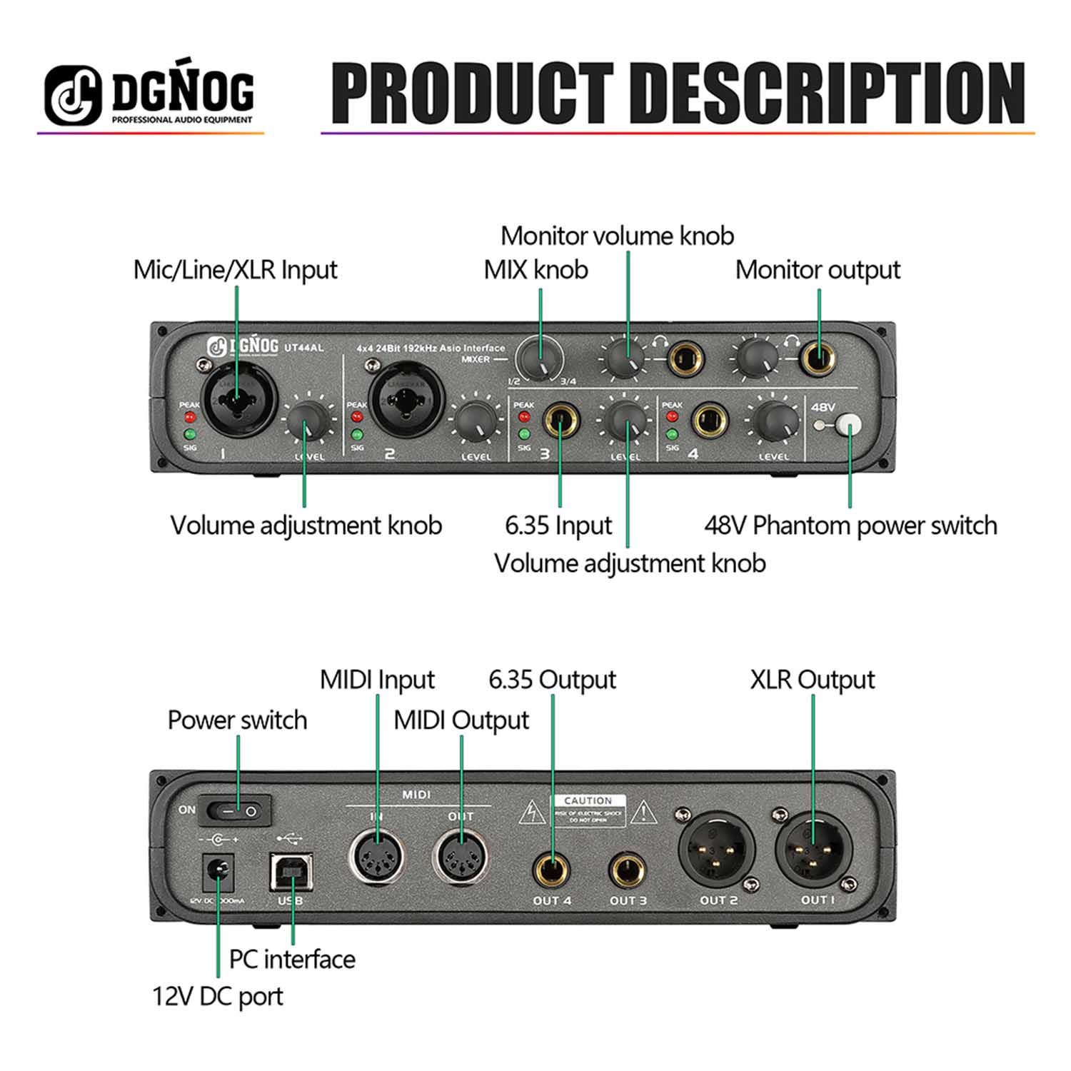 UT44AL professional audio interface view 4