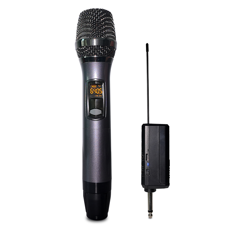 YX-128 single-channel wireless microphone with one handheld transmitter and plug-in receiver
