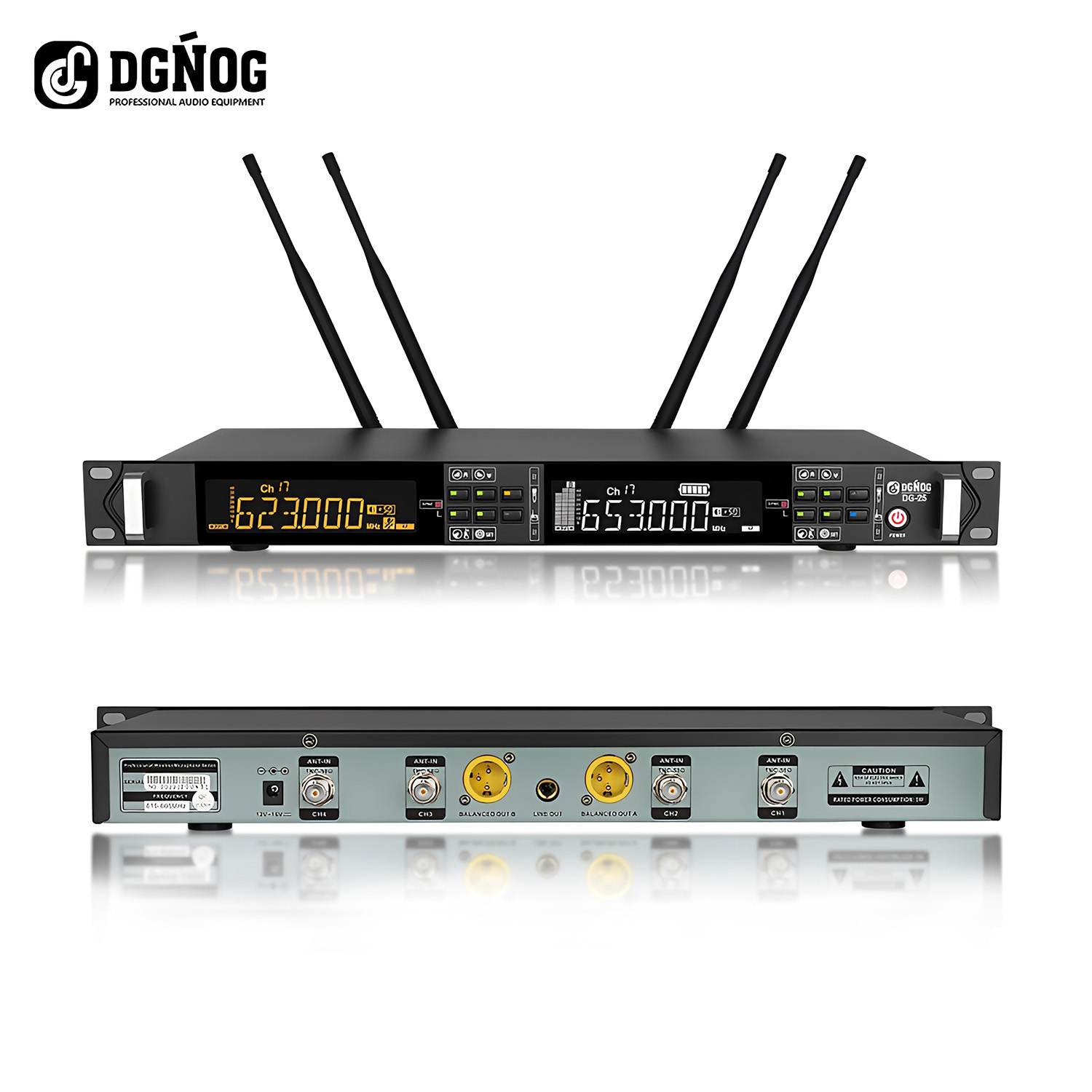 ELEGAUDIO DG-25 dual-channel performance true-diversity uhf system