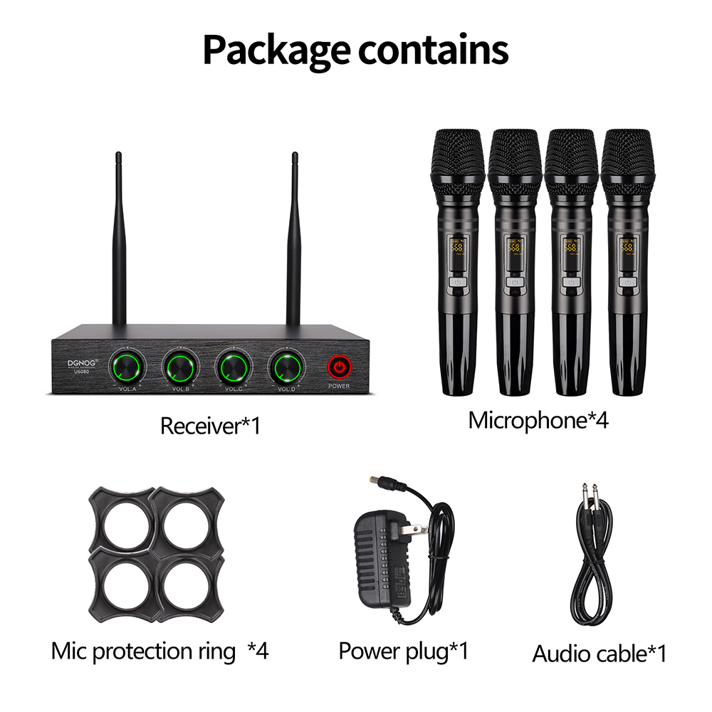 ELEGAUDIO U6080 four-channel handheld uhf system