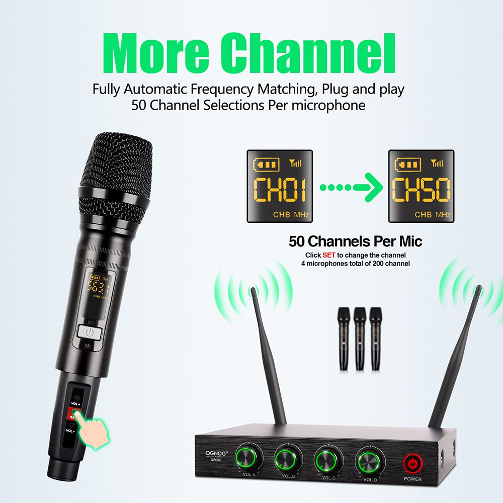 ELEGAUDIO U6080 four-channel handheld uhf system