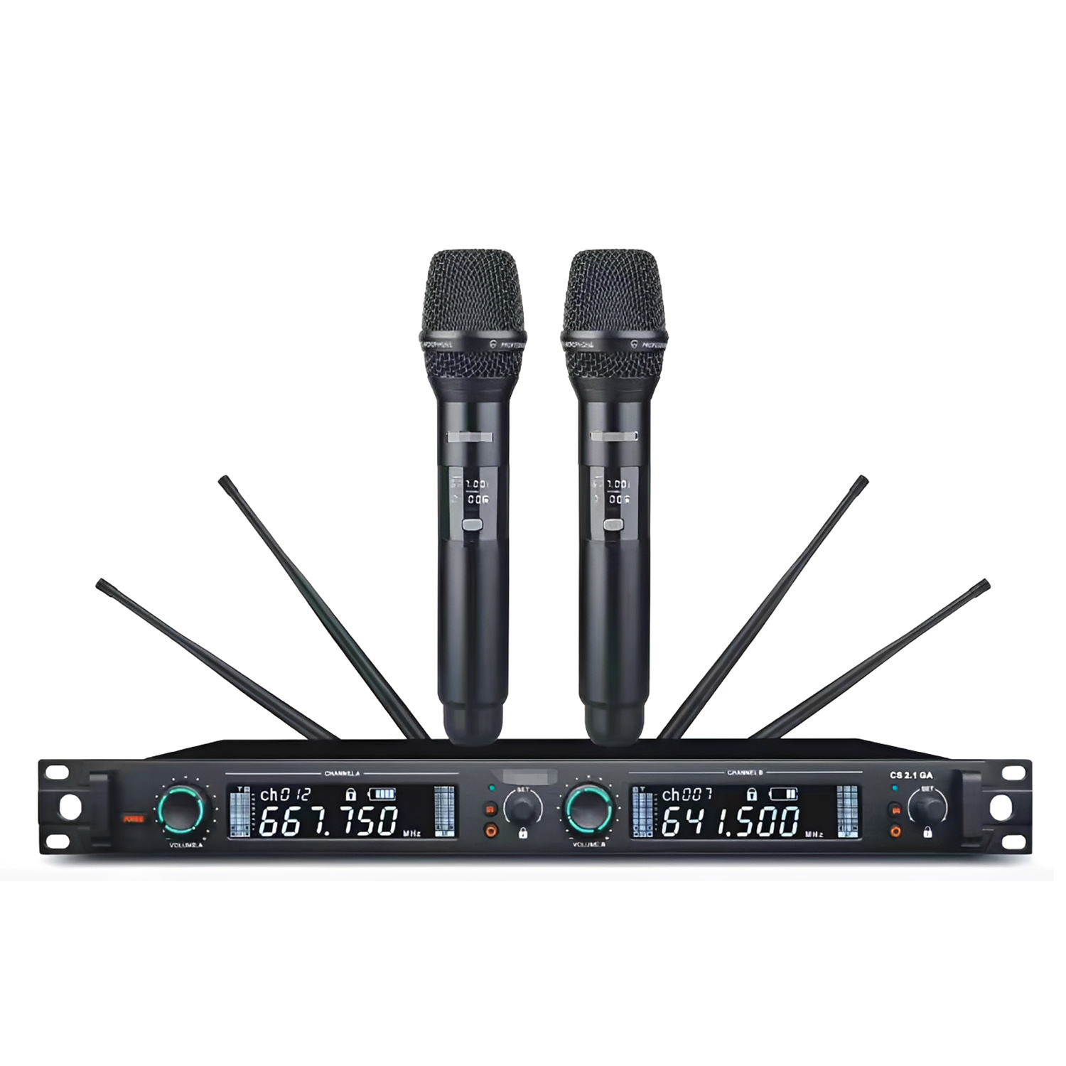 ELEGAUDIO DG-8807 dual-channel true-diversity auto-scan uhf system