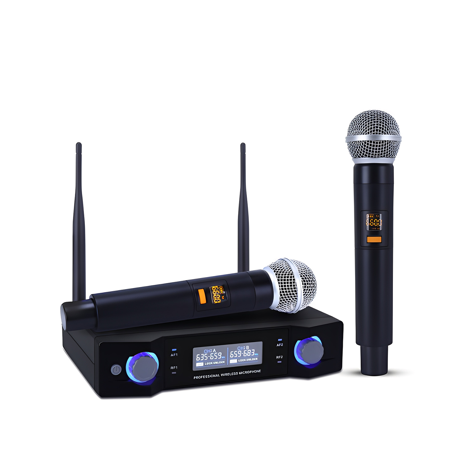 ELEGAUDIO UK-8310 one-receiver/two-handheld uhf system