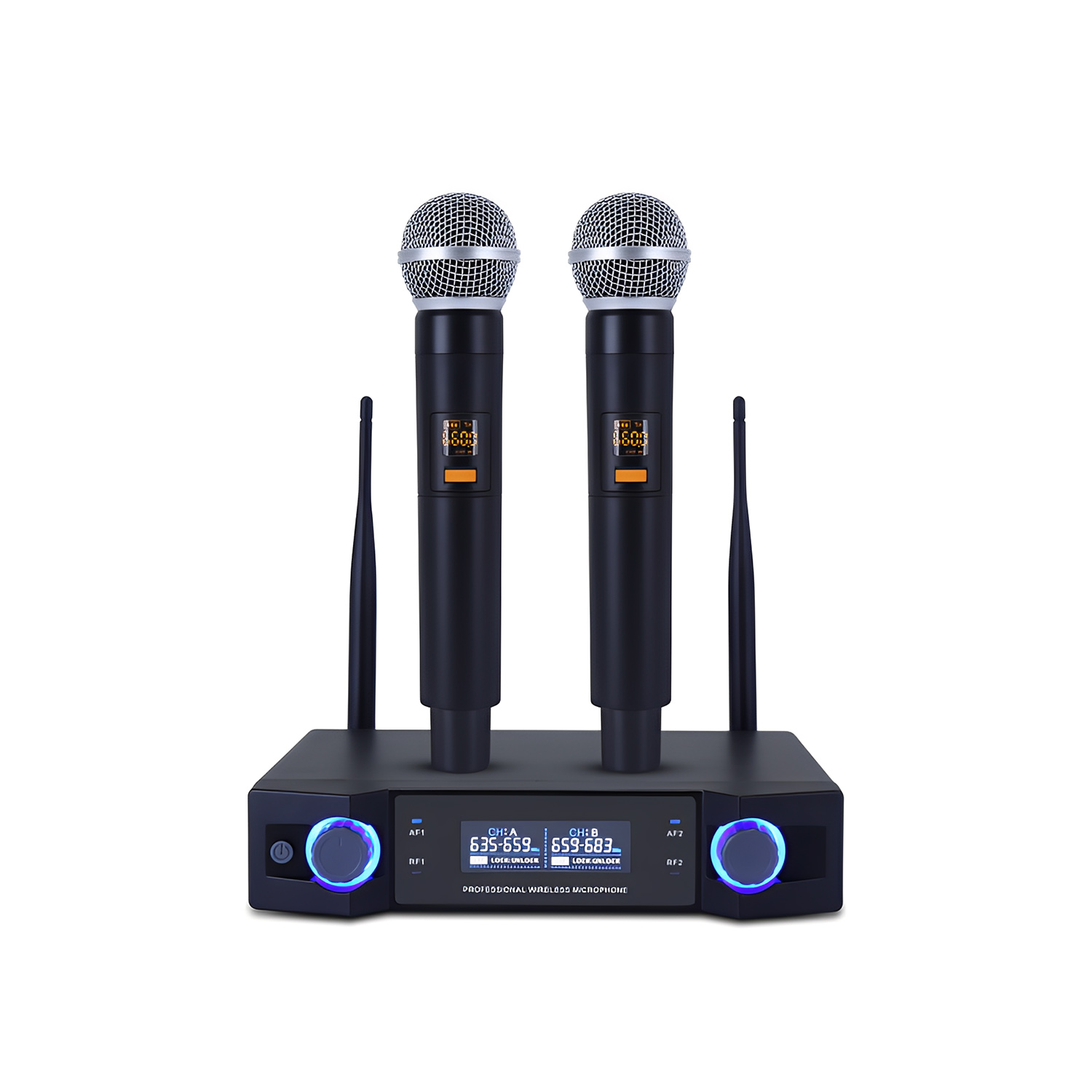 ELEGAUDIO UK-8310 one-receiver/two-handheld uhf system