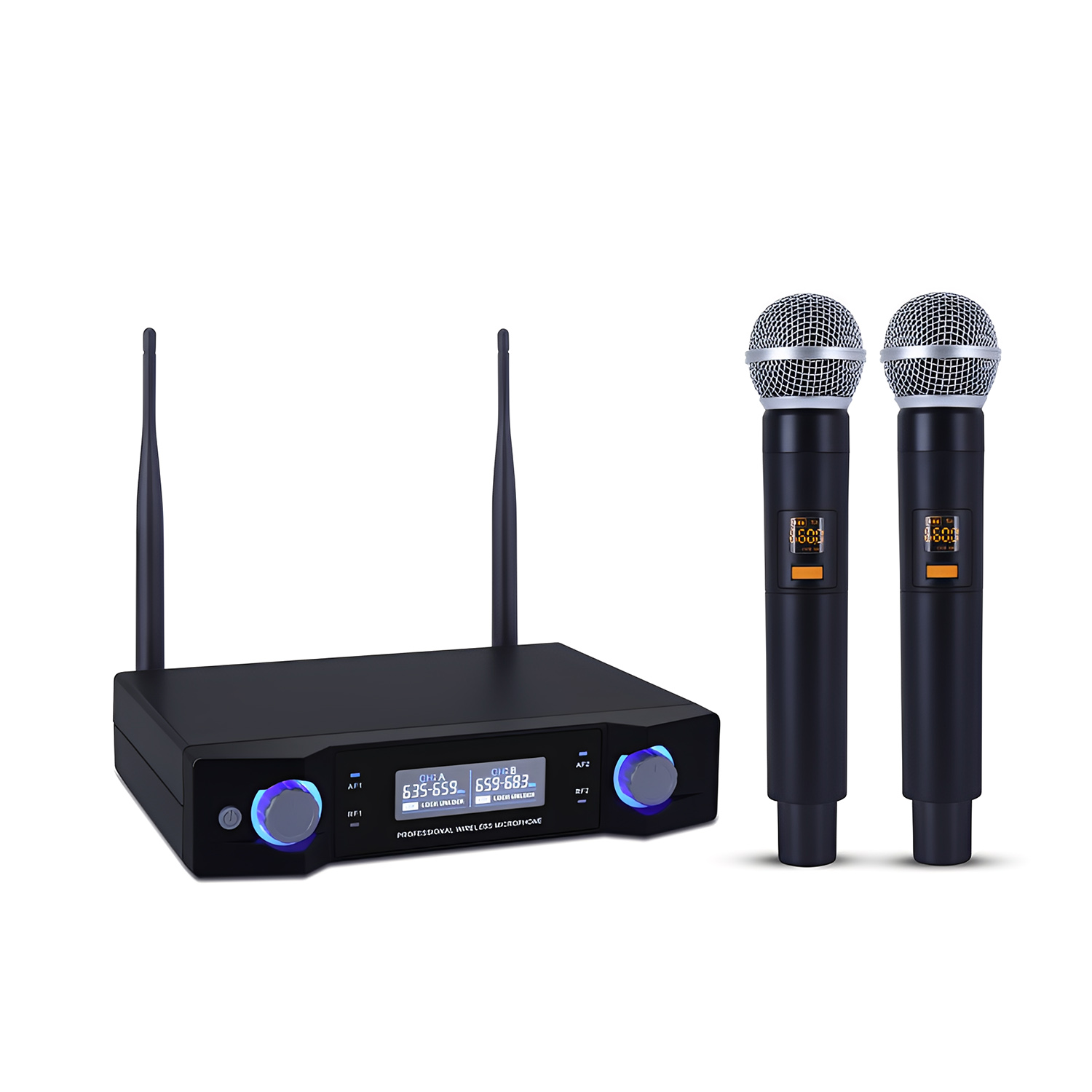 ELEGAUDIO UK-8310 one-receiver/two-handheld uhf system