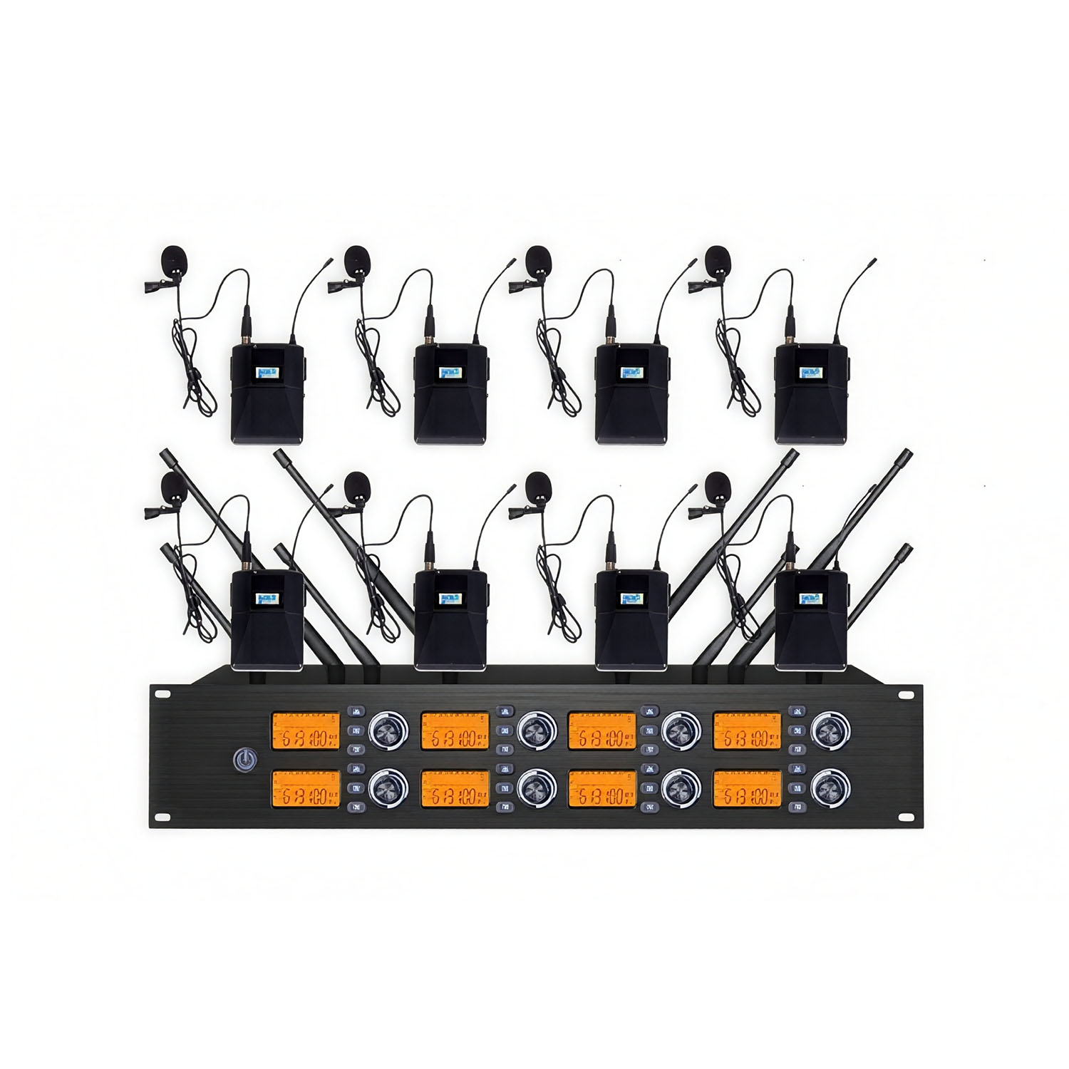 ELEGAUDIO K-808 8-channel customizable uhf wireless microphone system
