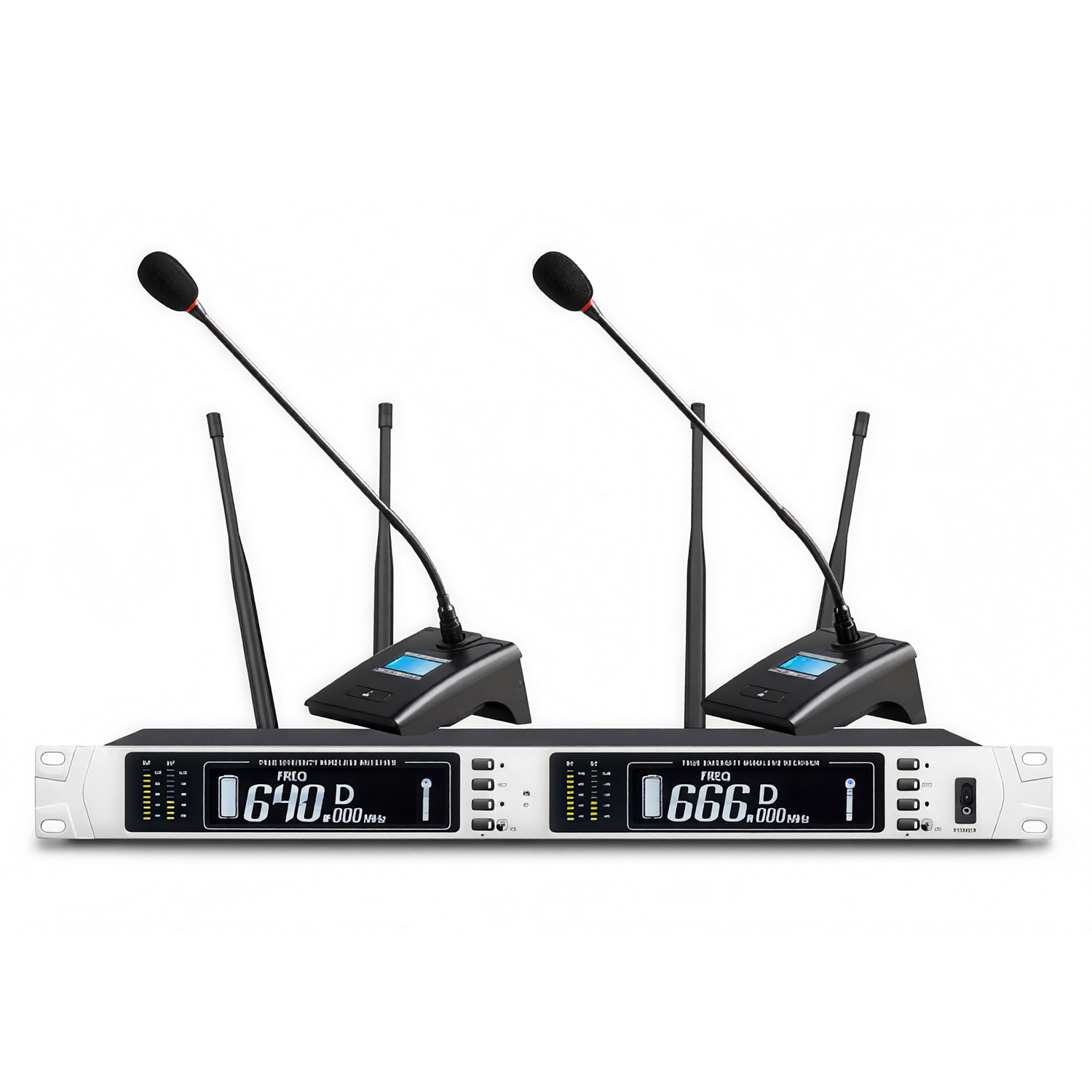 ELEGAUDIO K-662 dual-channel auto-scan uhf wireless microphone system