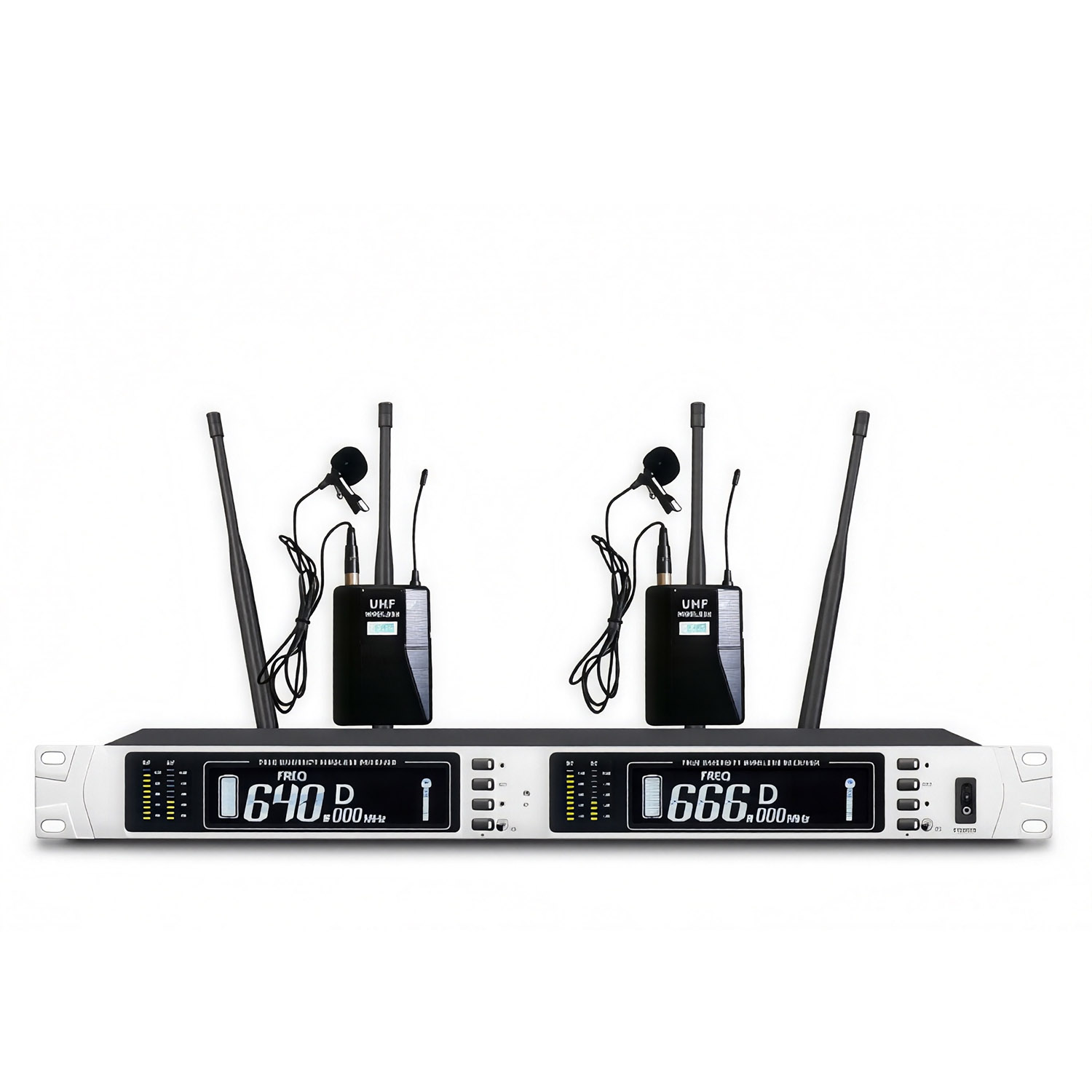 ELEGAUDIO K-662 dual-channel auto-scan uhf wireless microphone system