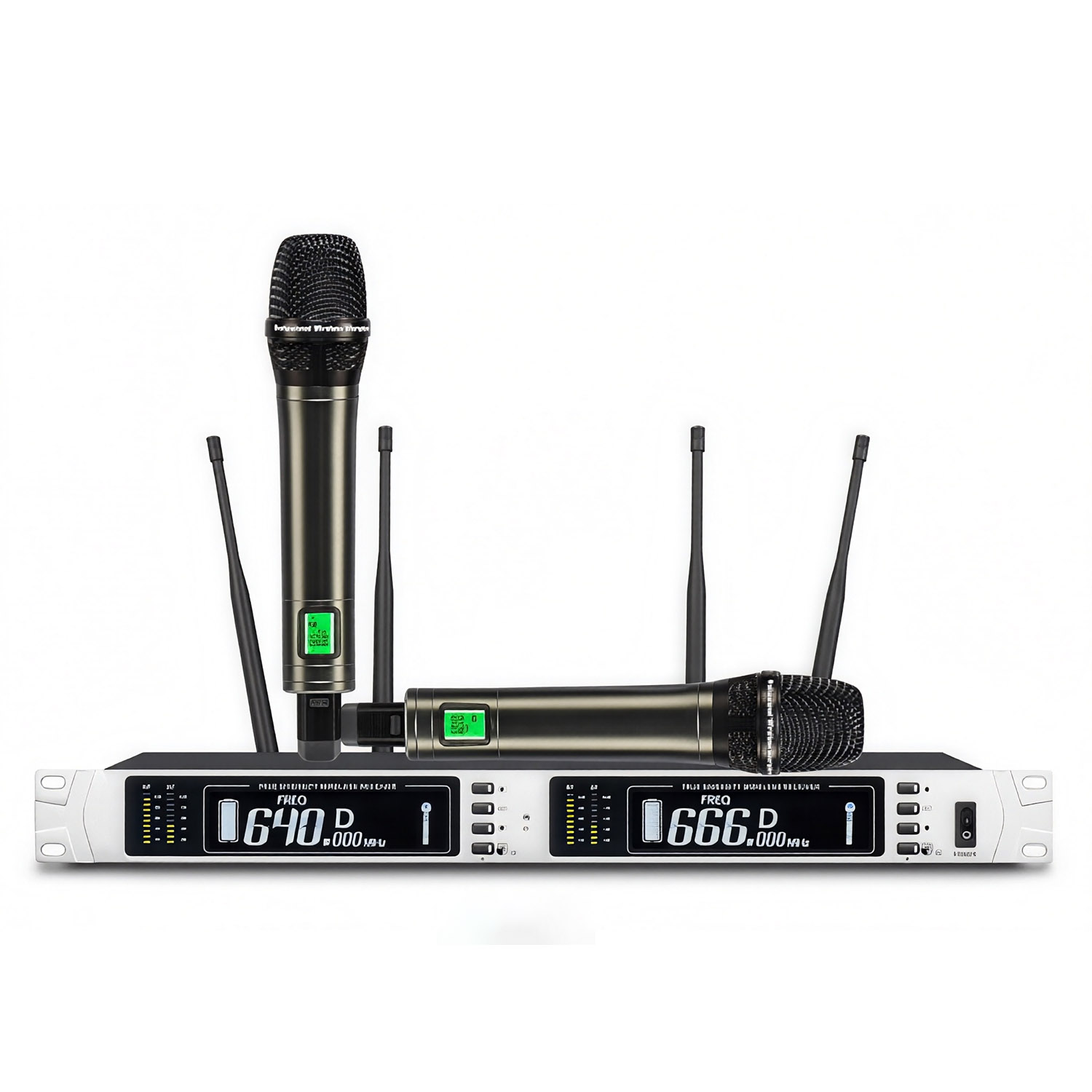 ELEGAUDIO K-662 dual-channel auto-scan uhf wireless microphone system