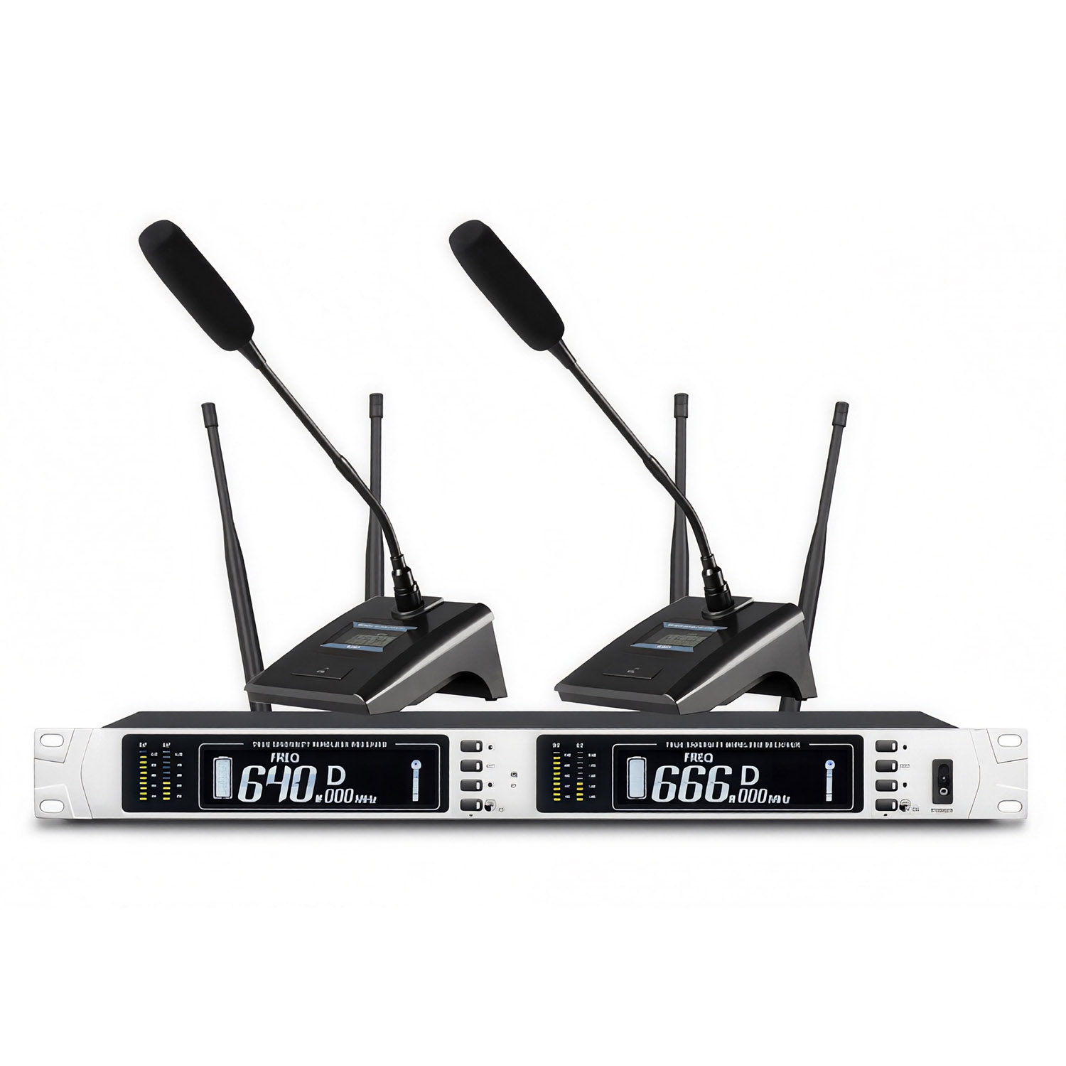 ELEGAUDIO K-662 dual-channel auto-scan uhf wireless microphone system