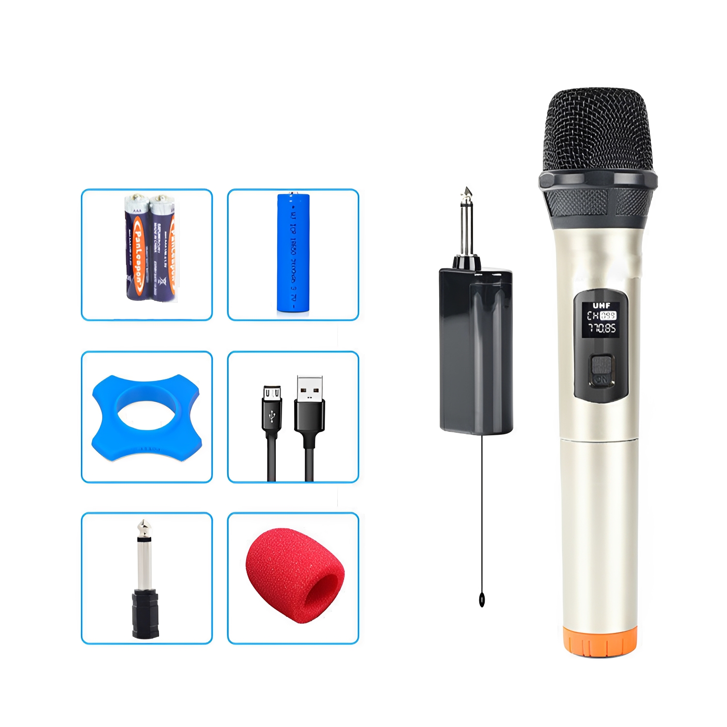 ELEGAUDIO W1 Gold gold-finish uhf wireless microphone system
