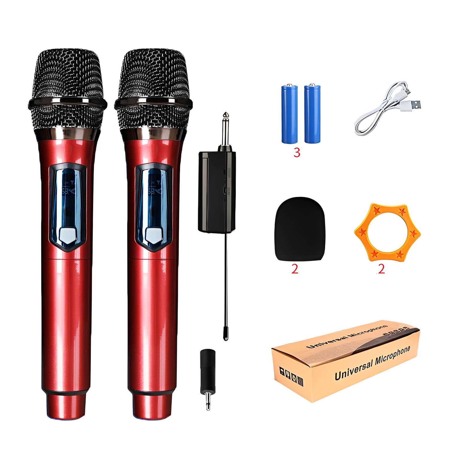 ELEGAUDIO U-108B rechargeable one-receiver/two-microphone system