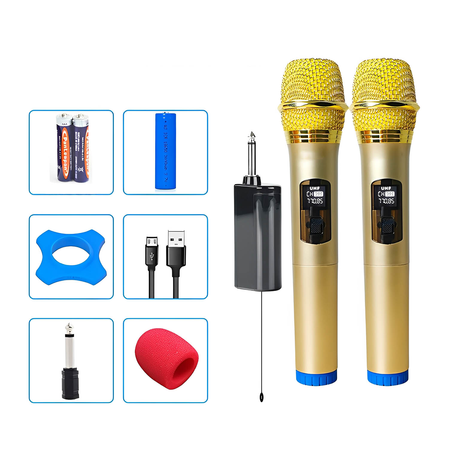 ELEGAUDIO U-W2GG one-receiver/two-microphone wireless system