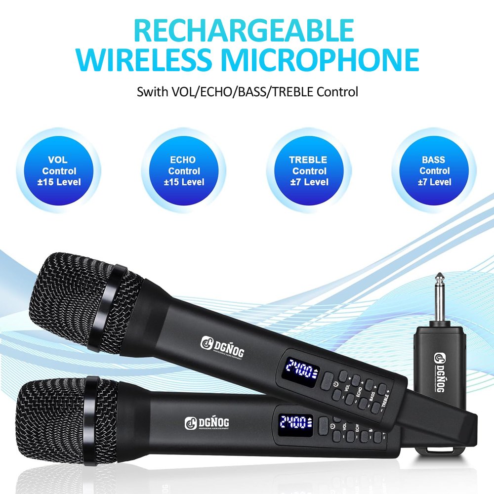 ELEGAUDIO U-204 rechargeable handheld uhf wireless microphone