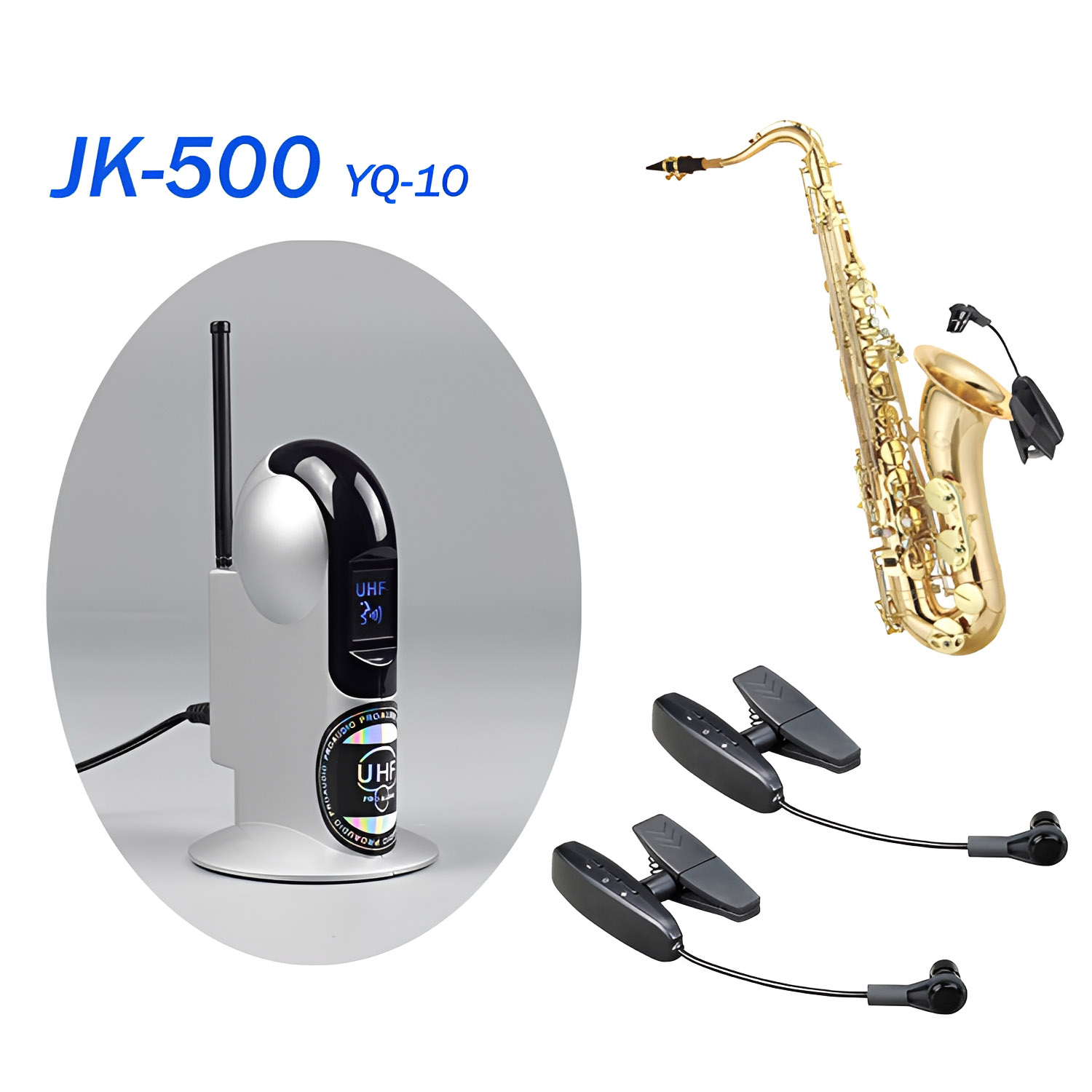 ELEGAUDIO JK500 YQ-10 dual-channel UHF wireless microphone system