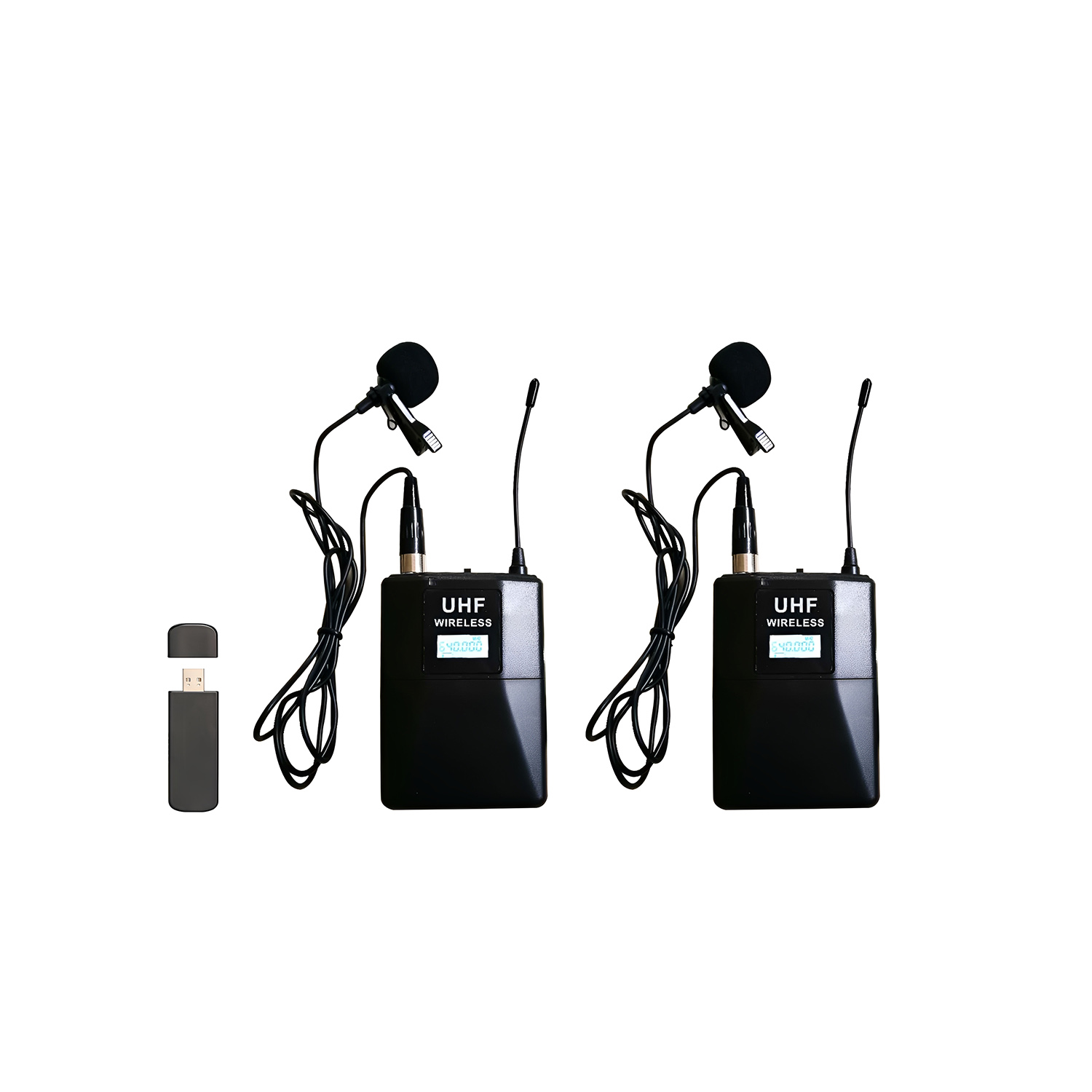 ELEGAUDIO USB-102T 2-channel UHF wireless lavalier microphone system