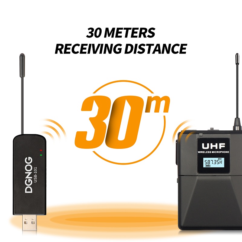 ELEGAUDIO USB-102T 2-channel UHF wireless lavalier microphone system