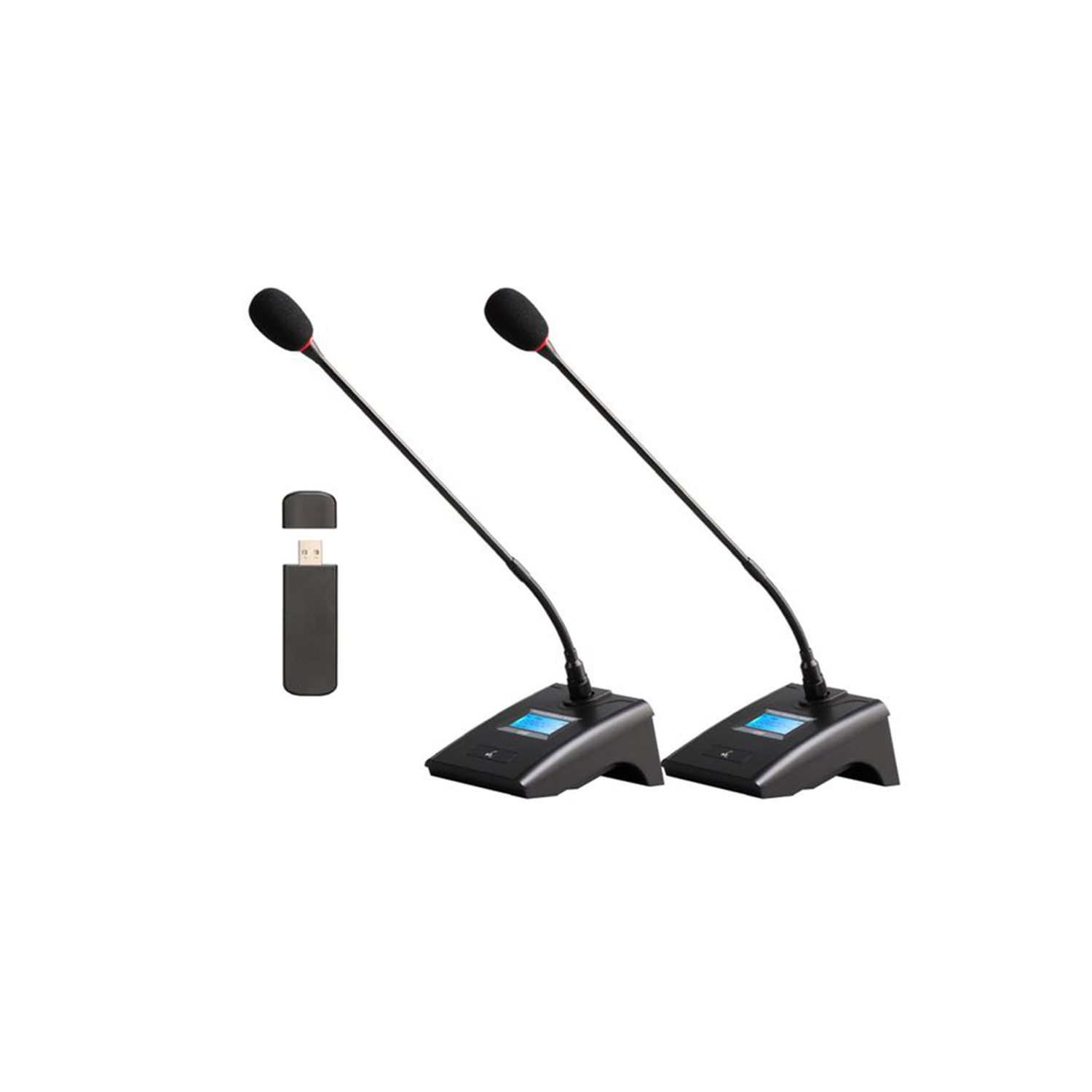 ELEGAUDIO USB-102M 2-channel UHF wireless conference microphone system