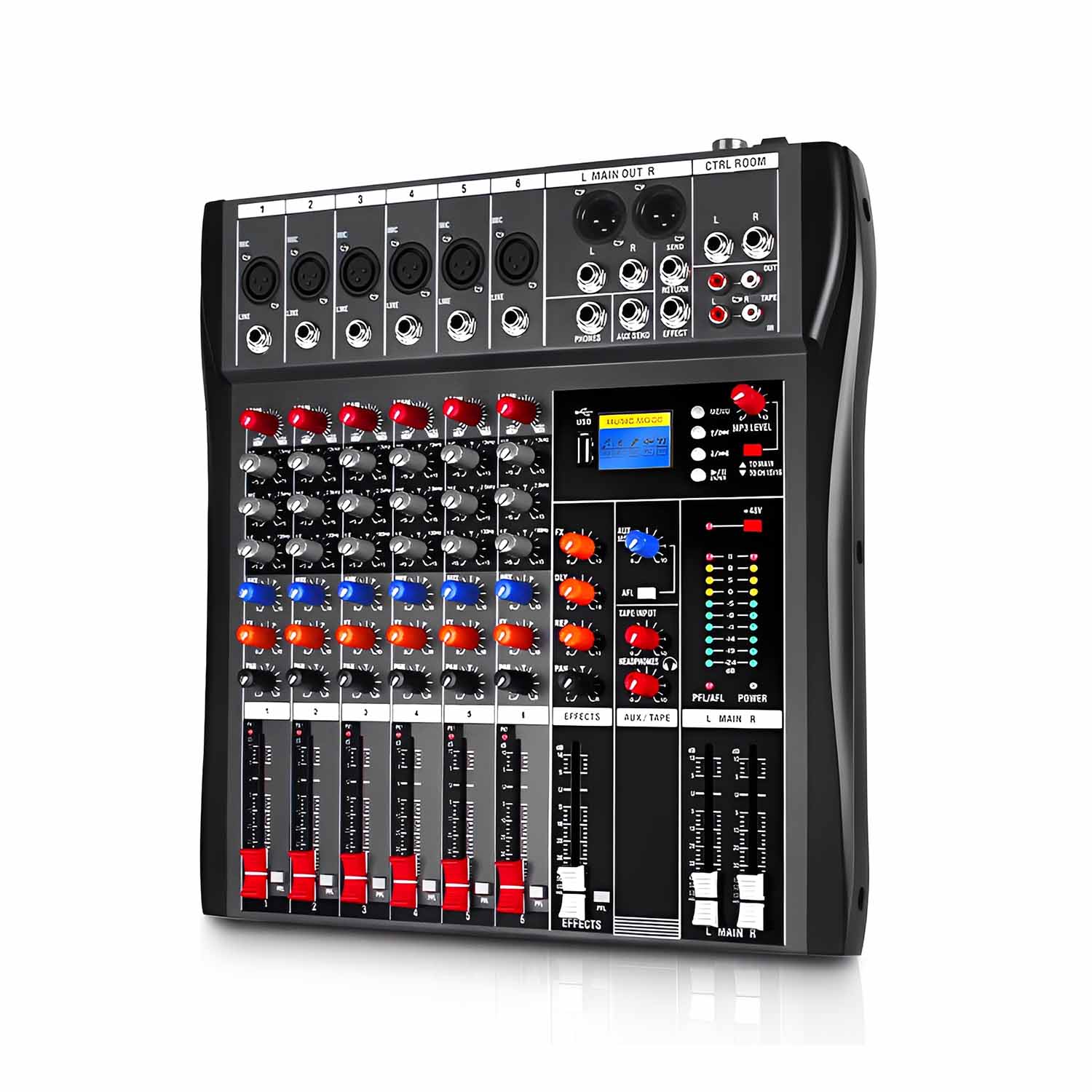 ELEGAUDIO CT6 6-channel professional analog mixer view 3
