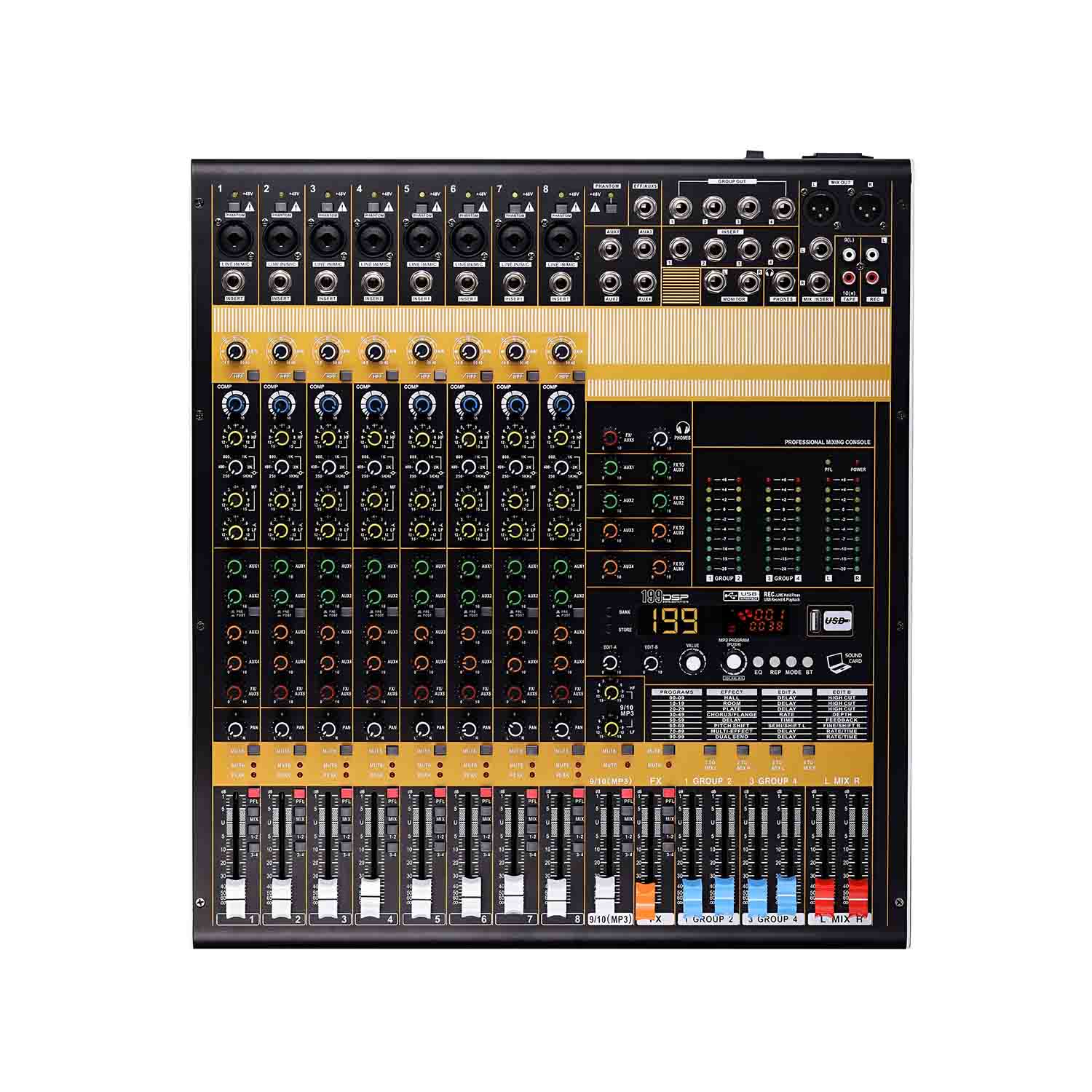ELEGAUDIO GT-1604FX 16-channel professional live mixer view 1