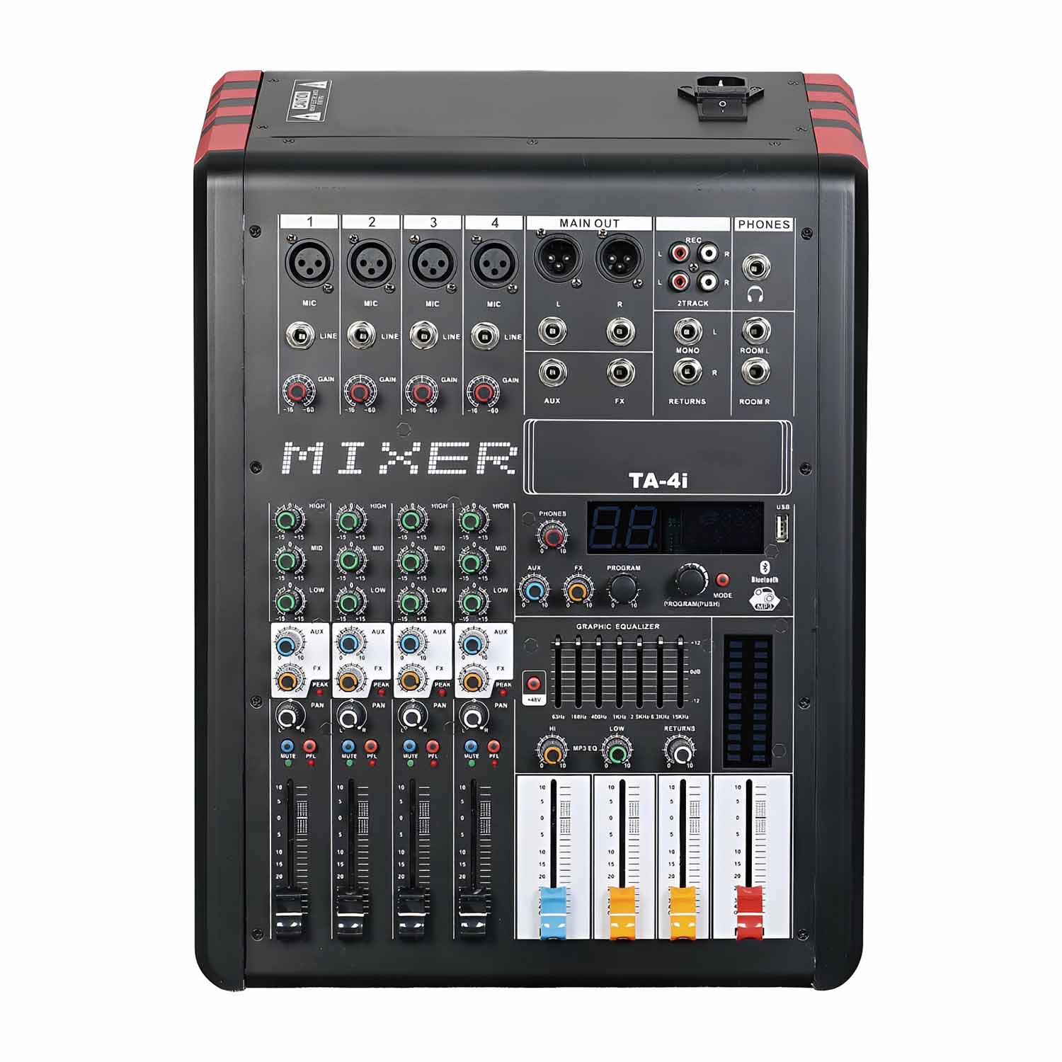 ELEGAUDIO TA-8i 8-channel powered mixing console view 2
