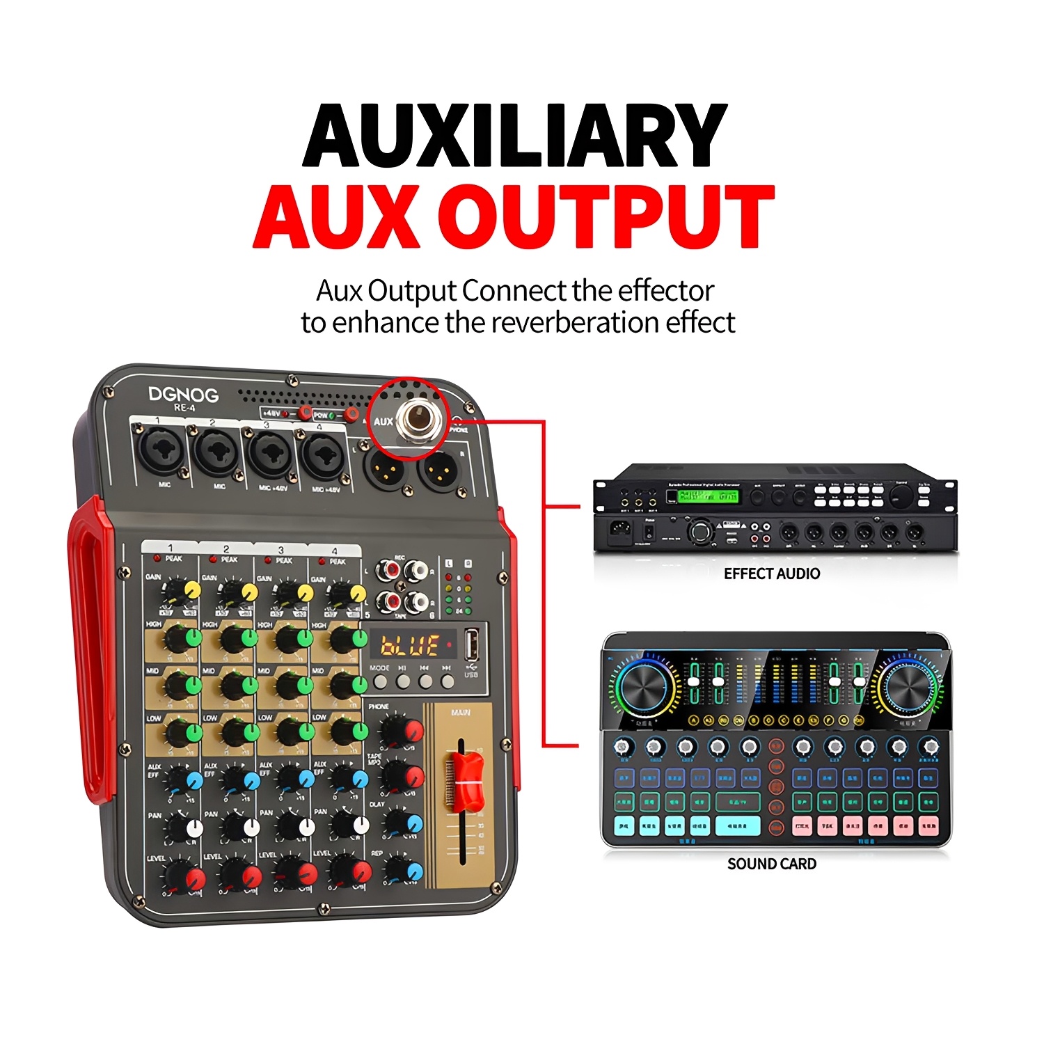 ELEGAUDIO RE4 compact professional audio mixer view 4
