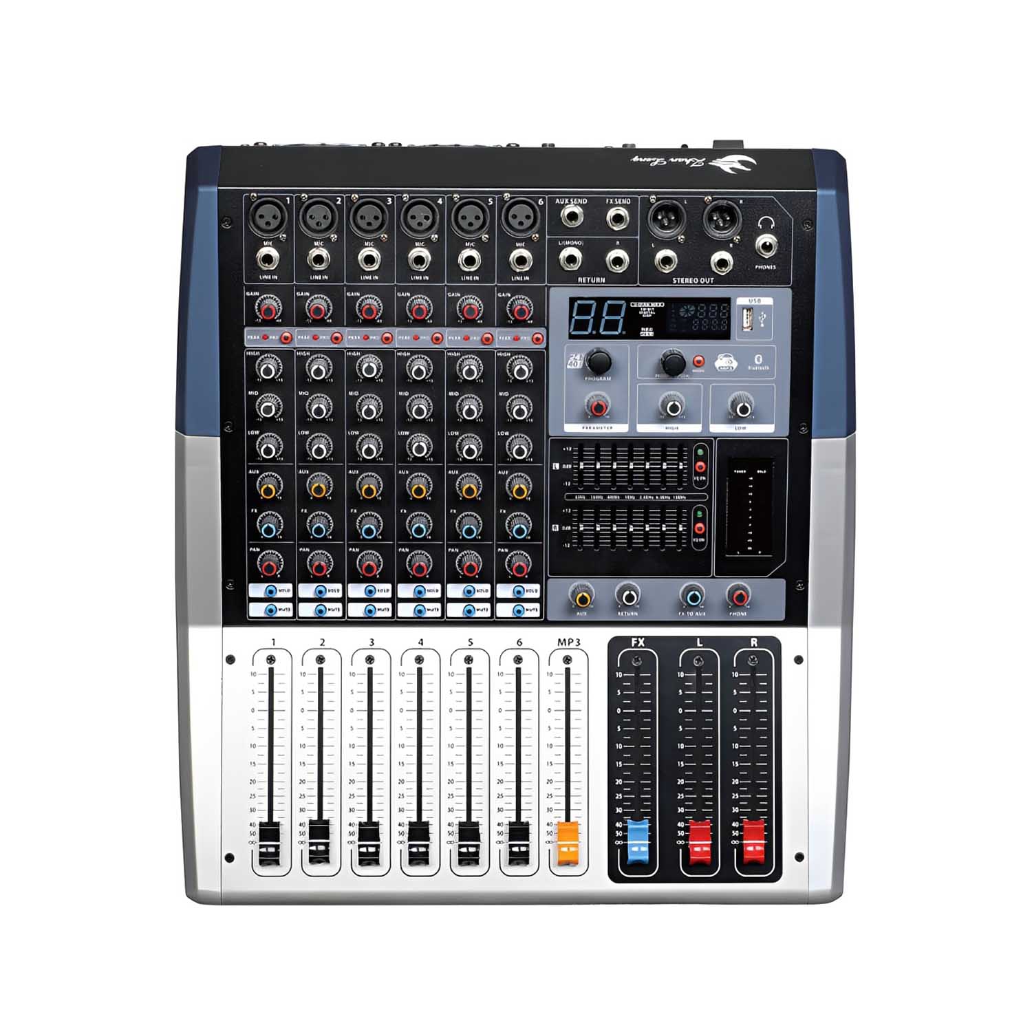 ELEGAUDIO KV-160i 16-channel professional DSP mixer view 2
