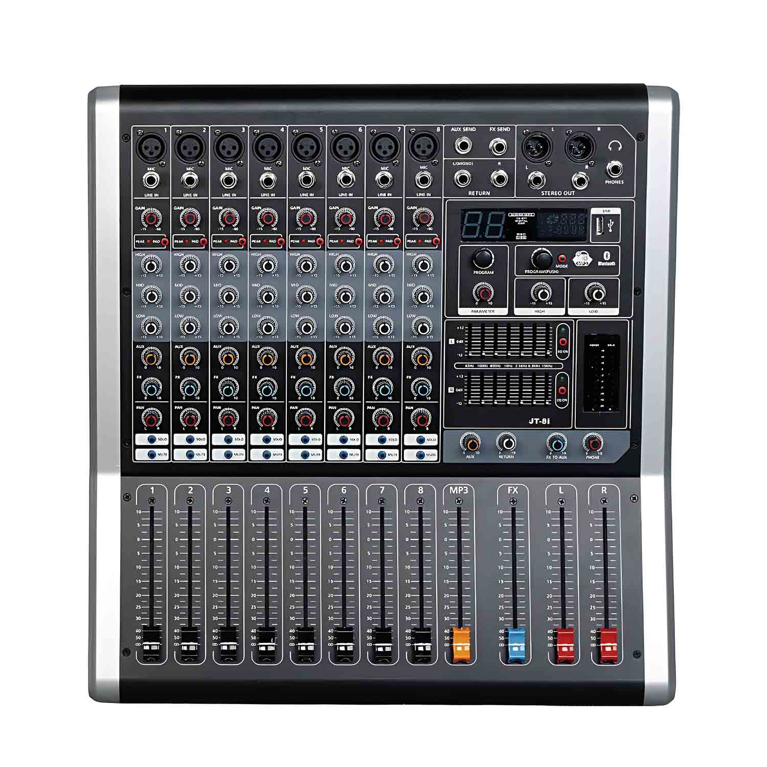 ELEGAUDIO JT-6i 6-channel professional DSP mixer view 2