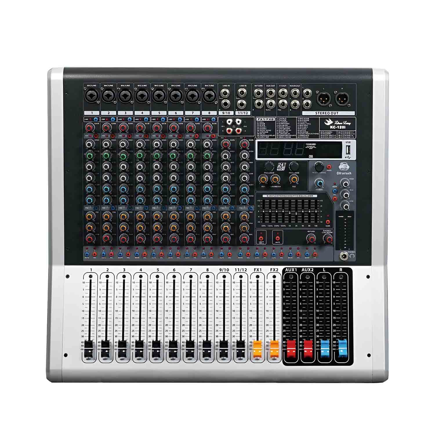 ELEGAUDIO KC-120i dual-DSP powered audio mixer view 2