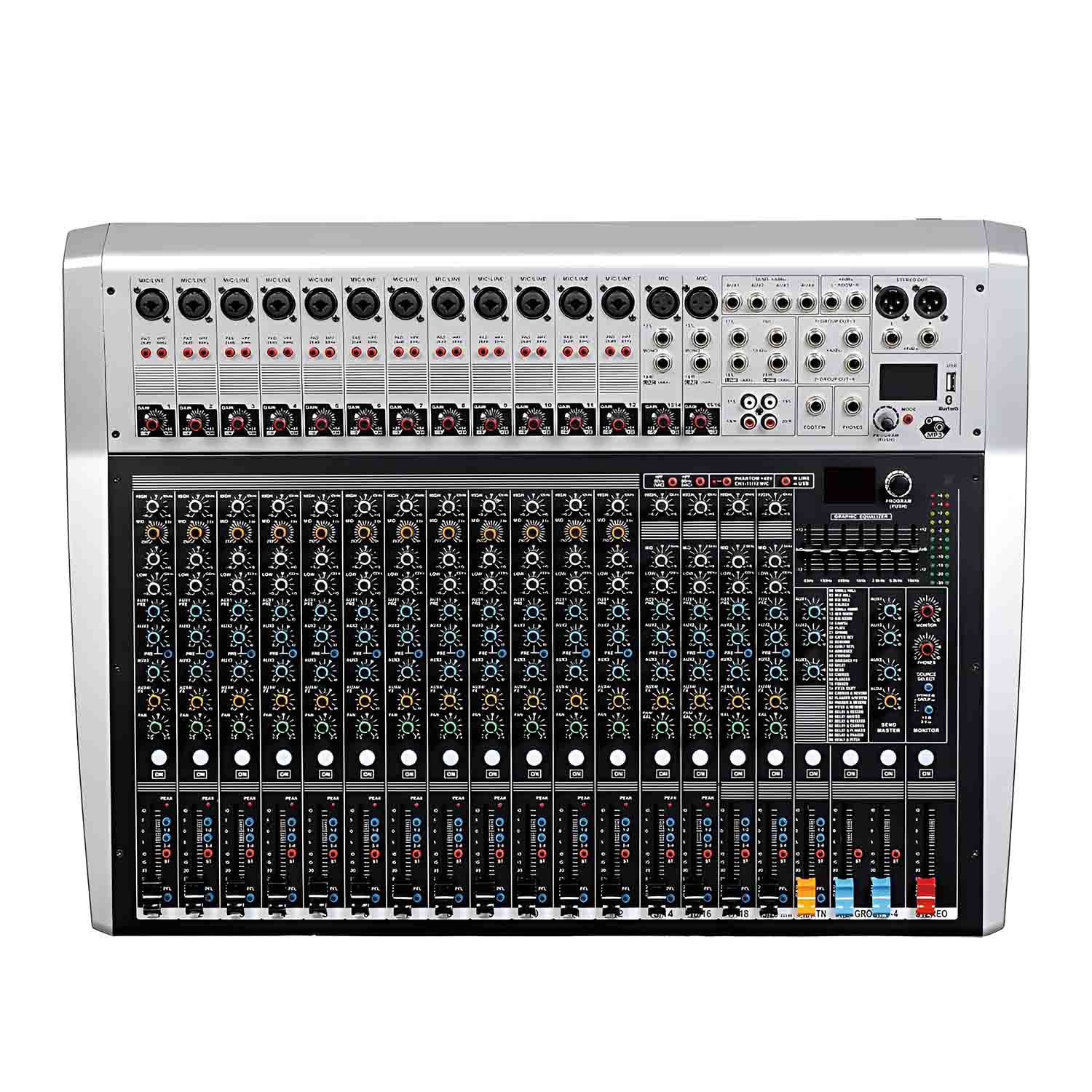 ELEGAUDIO LC-200i professional Class-D powered mixer view 1