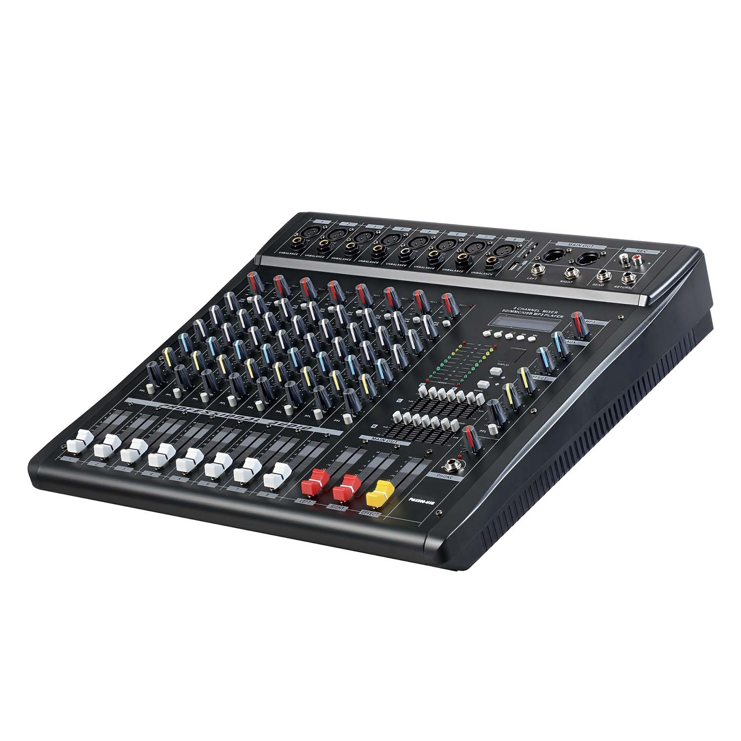 ELEGAUDIO PMX1208 12-channel powered mixing console view 2