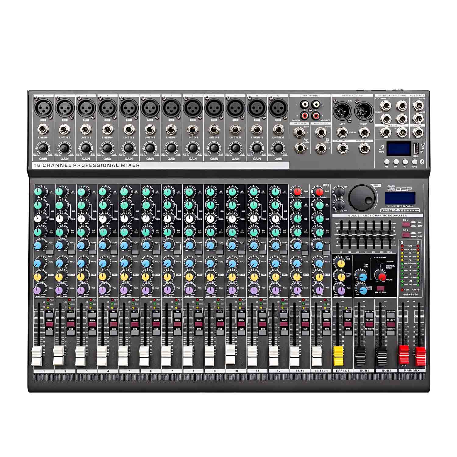 ELEGAUDIO EF1622XU 16-channel professional DSP mixer view 1