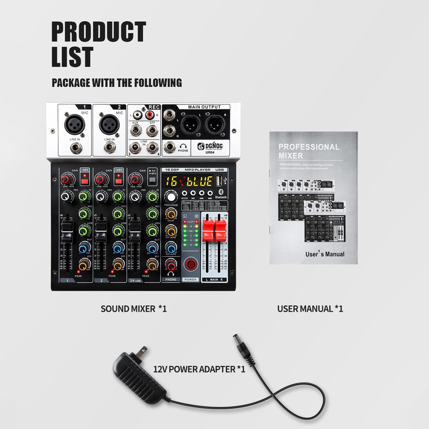 ELEGAUDIO UR04 4-channel USB Type-C audio mixer view 5