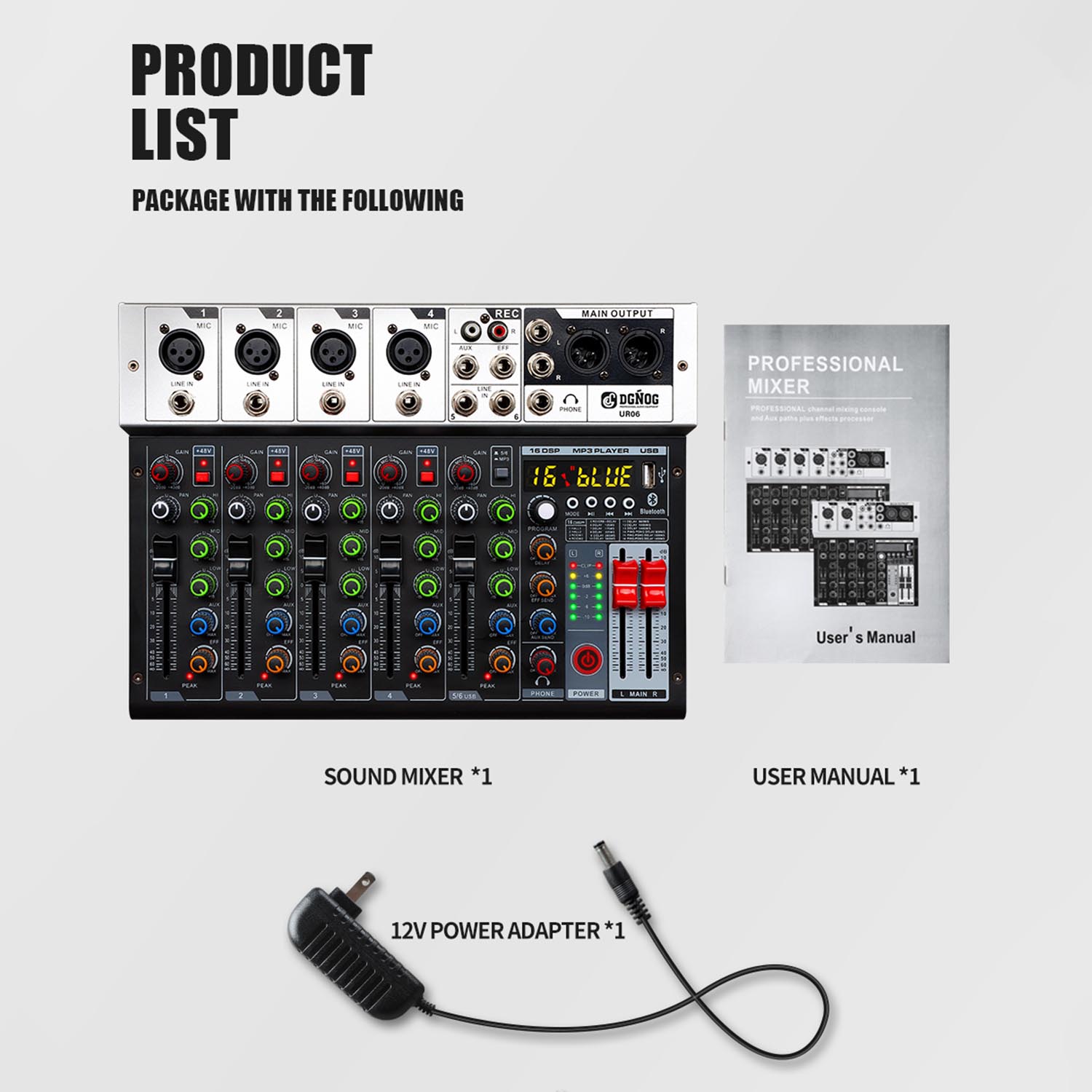 ELEGAUDIO UR06 6-channel USB Type-C audio mixer view 5
