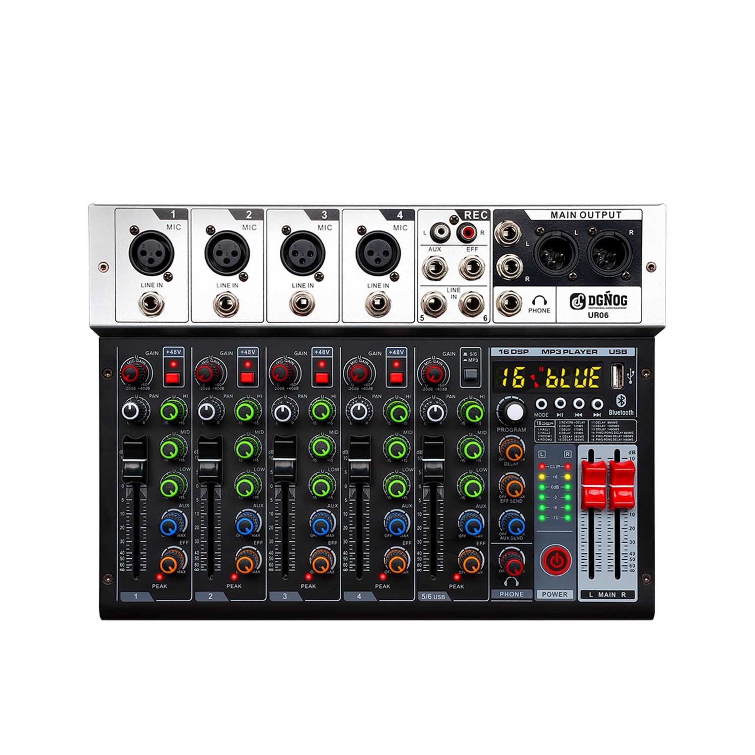 ELEGAUDIO UR06 6-channel USB Type-C audio mixer view 1