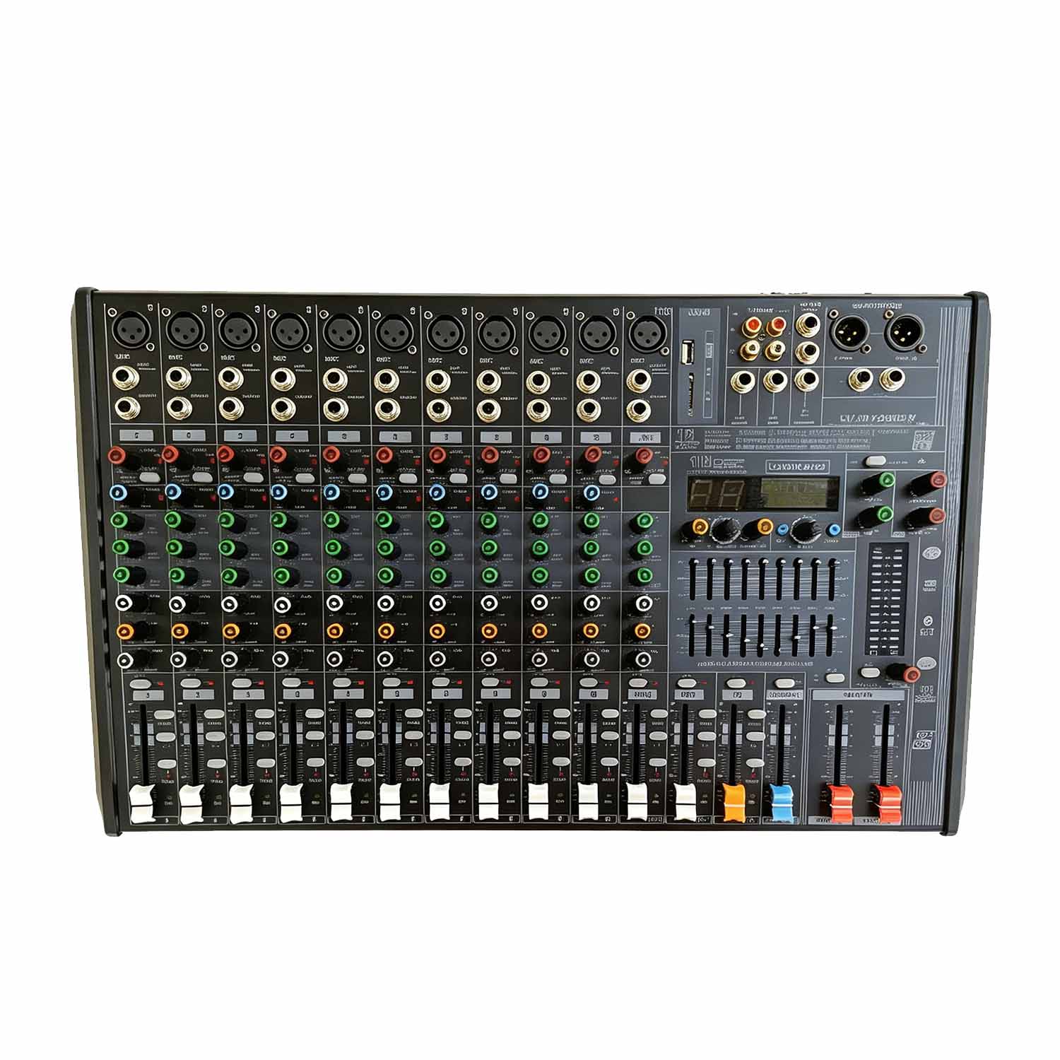 ELEGAUDIO LV-M1208FX 12-channel DSP mixing console view 1