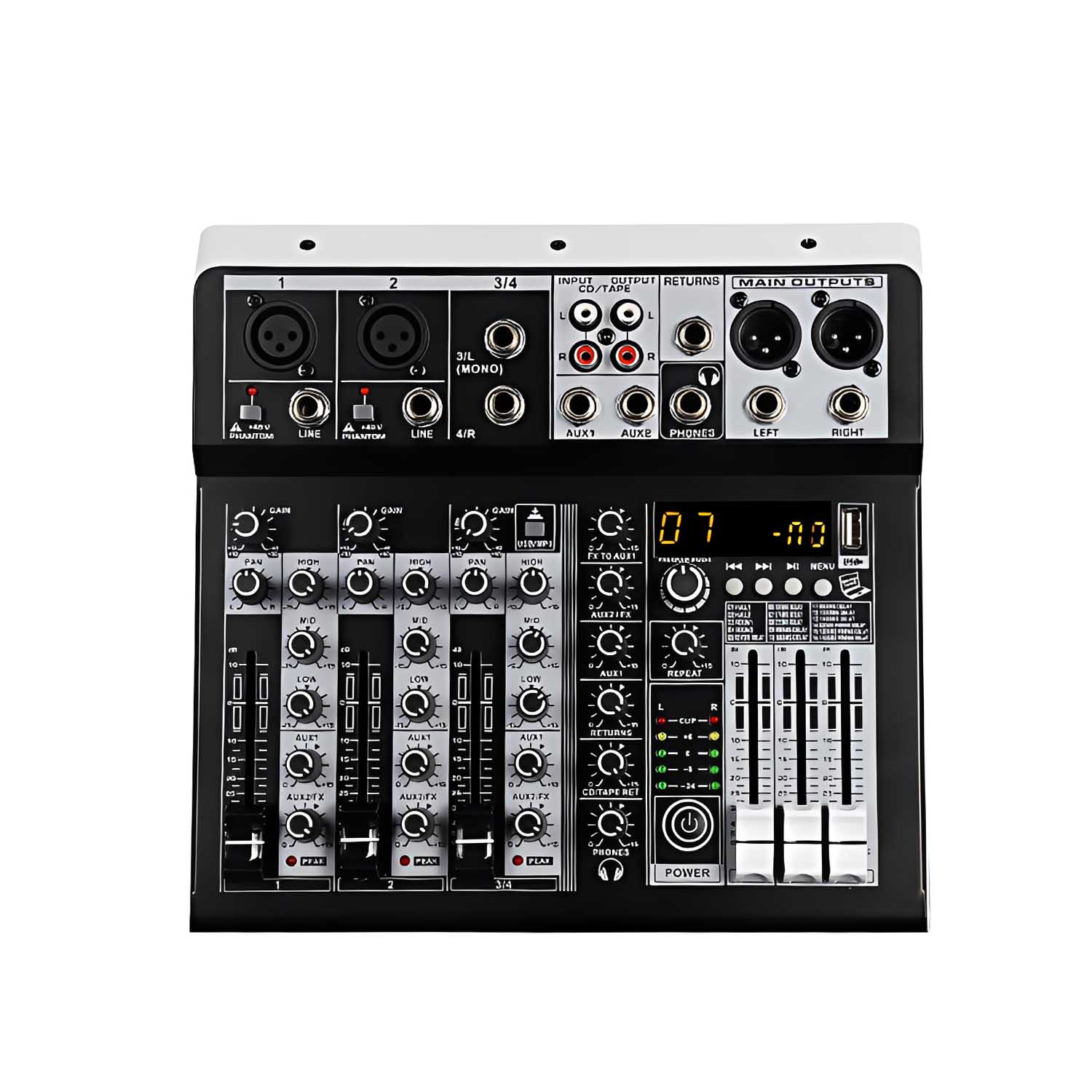 ELEGAUDIO KP4 4-channel Bluetooth mixing console view 1
