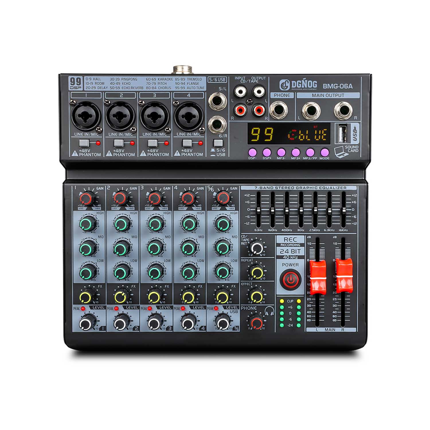 ELEGAUDIO BMG-06A professional DSP mixing console view 1