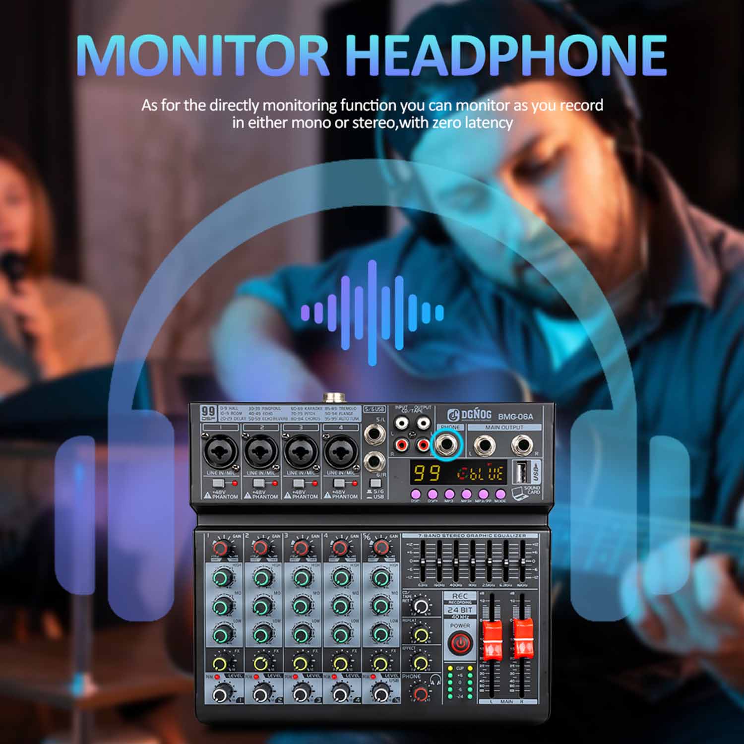 ELEGAUDIO BMG-06A professional DSP mixing console view 5