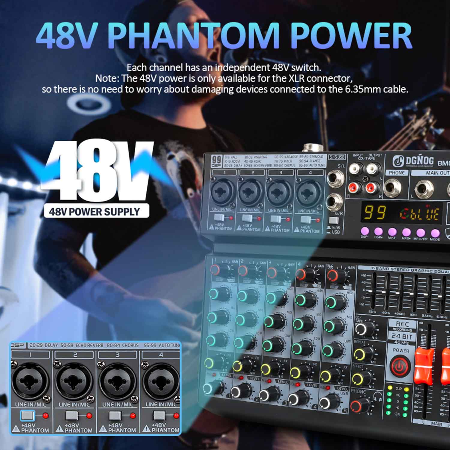 ELEGAUDIO BMG-06A professional DSP mixing console view 2