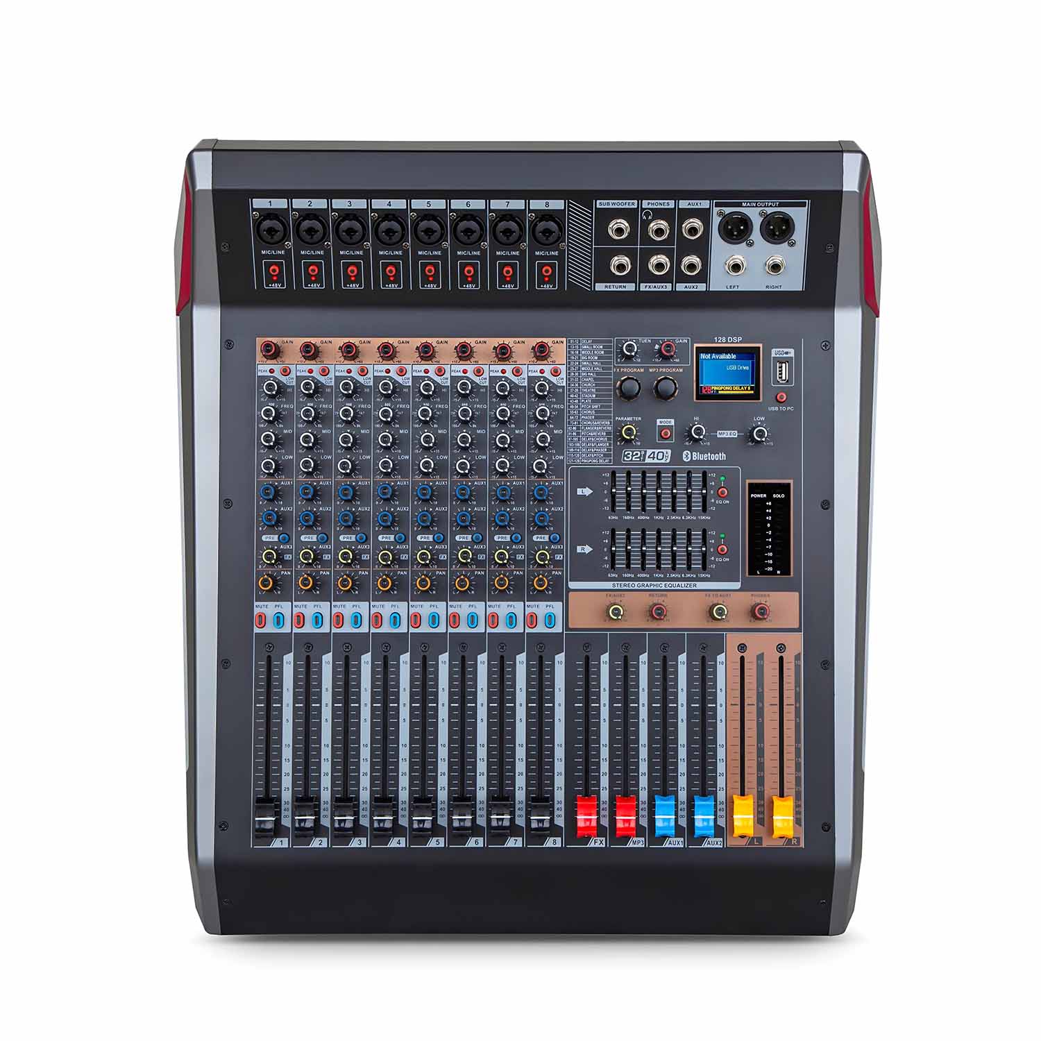 ELEGAUDIO VX-120 12-channel powered mixing console view 1