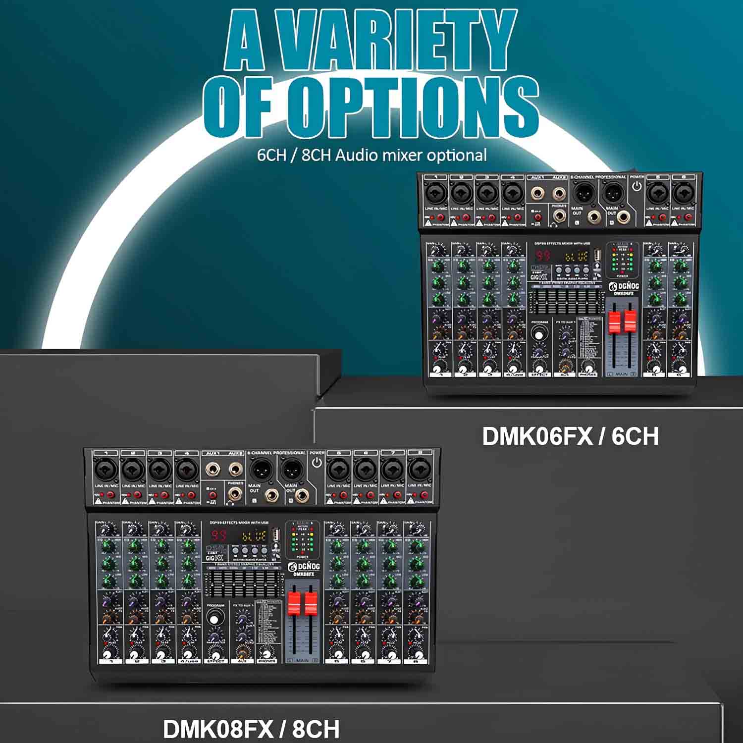 ELEGAUDIO DMK06FX 6-channel professional USB mixer view 5