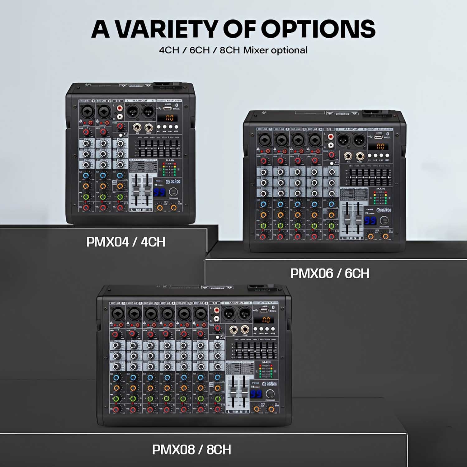 PMX06 6 channel professional mixing console view 5